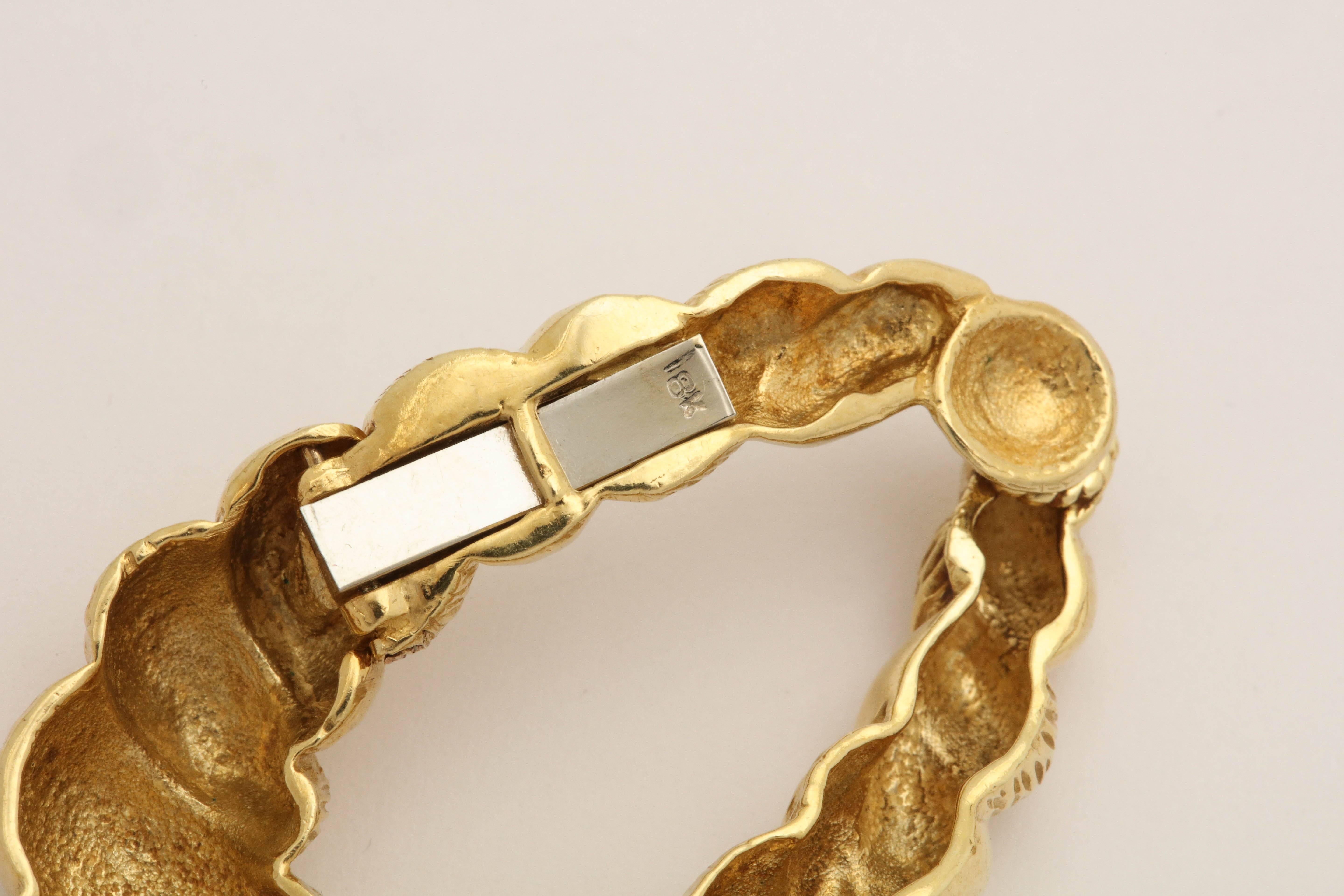 1970s Convertible Two Textured Gold Long Gold Doorknocker Loop Earrings 5