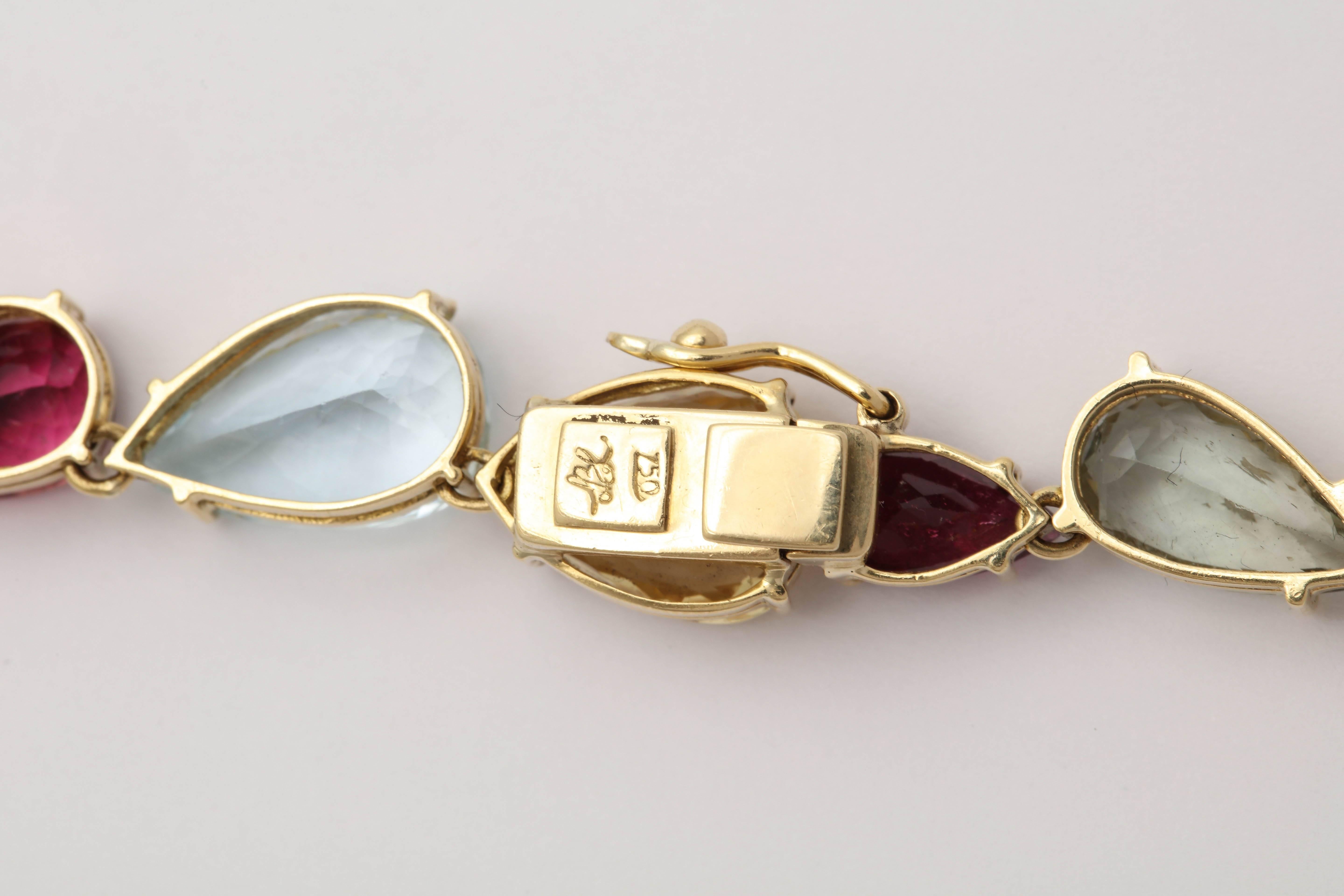 1970s  195 Carats of Multi-Colored Stones Diamond Collar Necklace 2