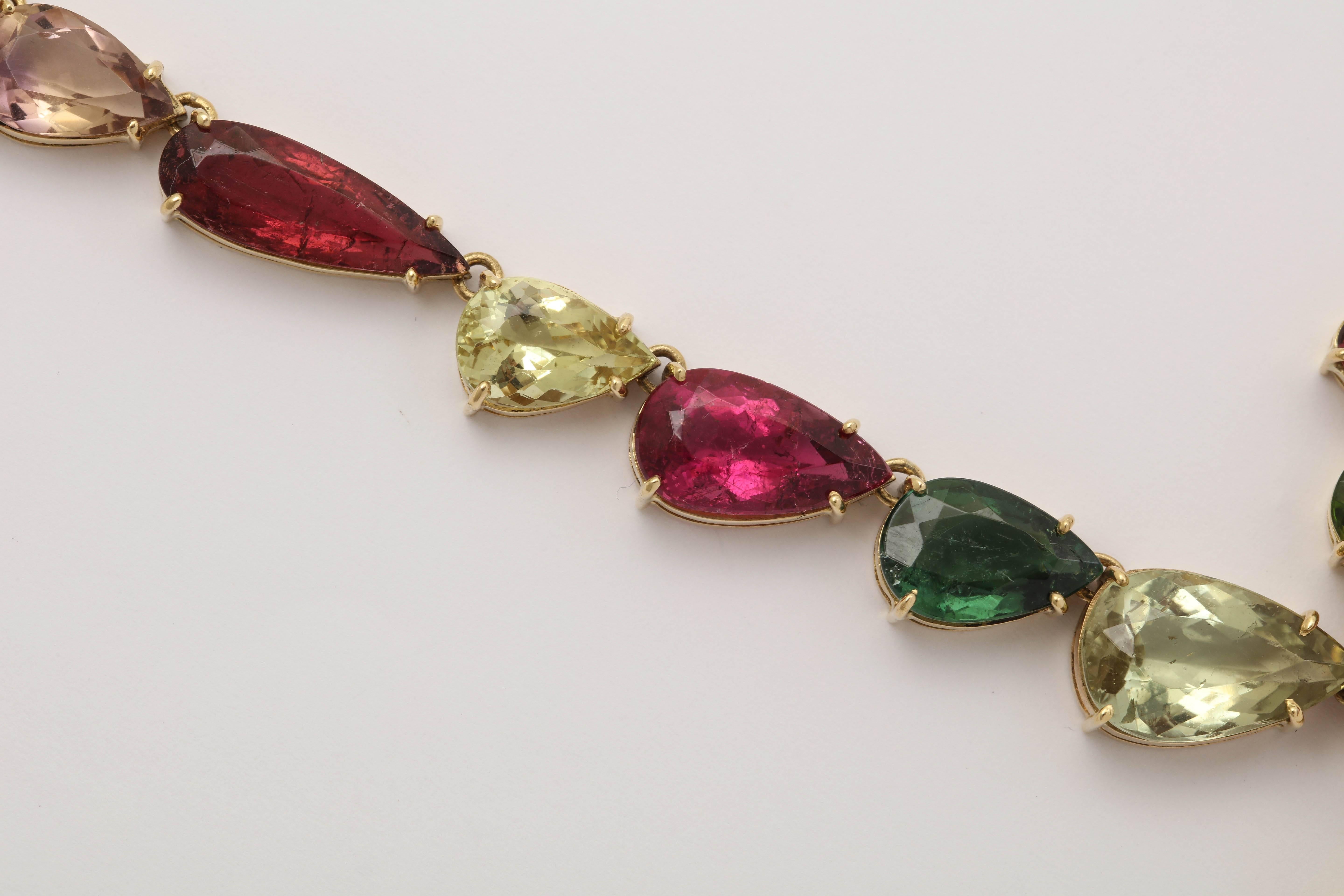 1970s  195 Carats of Multi-Colored Stones Diamond Collar Necklace 3