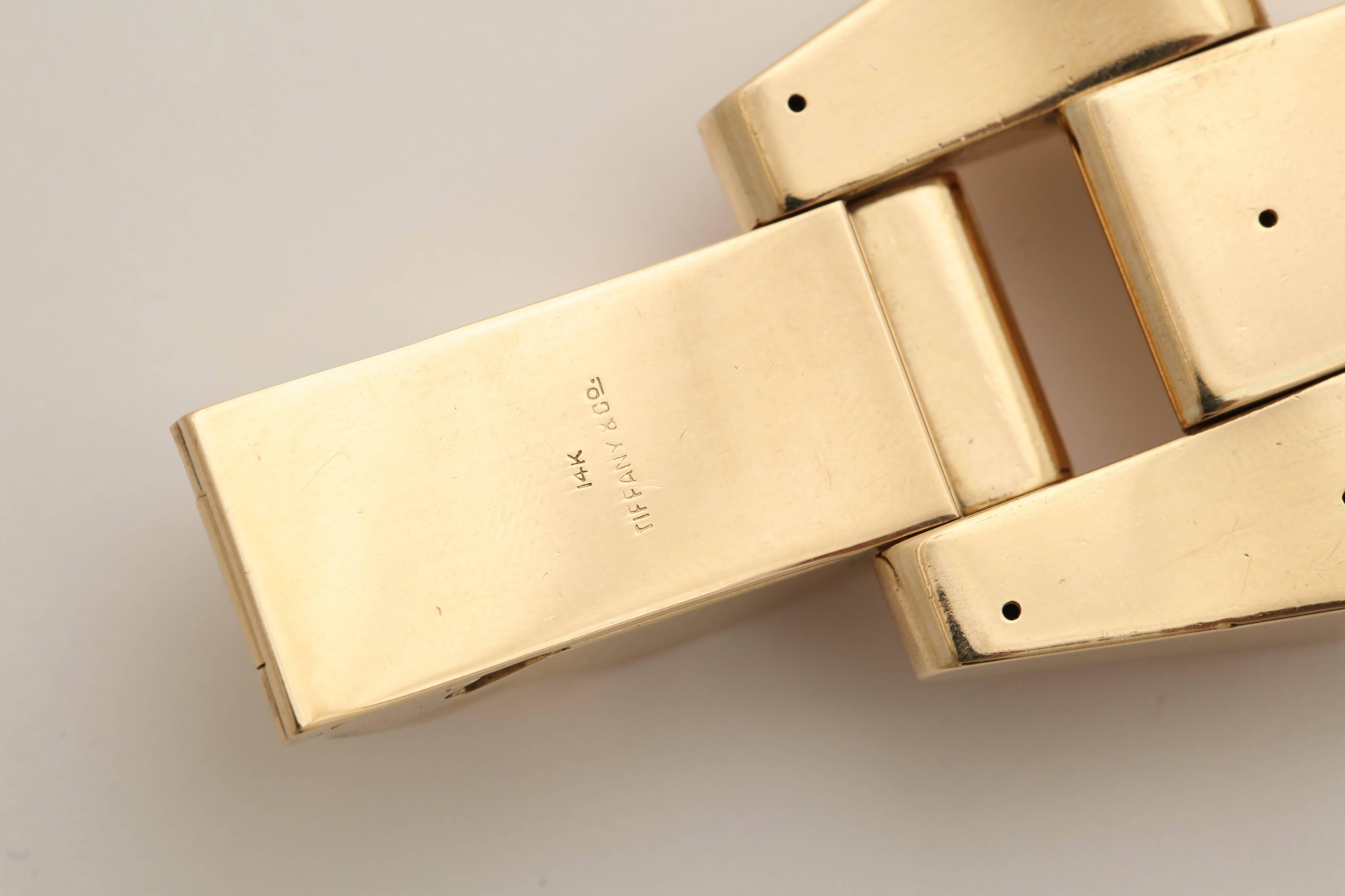 1940 Tiffany & Co. Architectural and Flexible Open Link Geometric Gold Bracelet 2