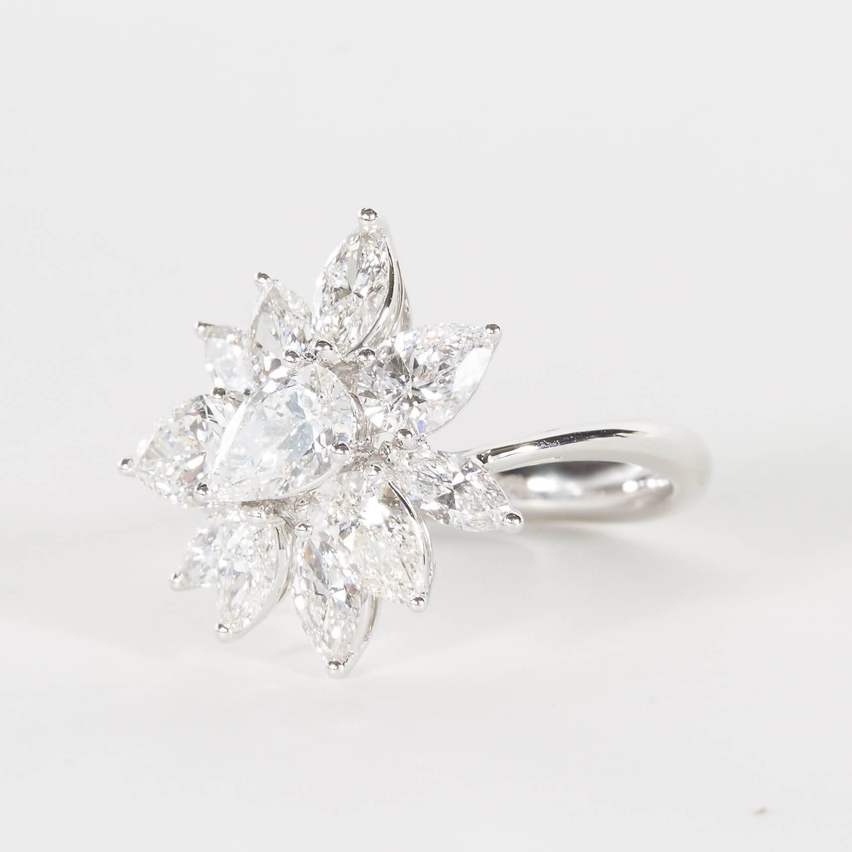 Diamond Cluster Ring For Sale at 1stDibs