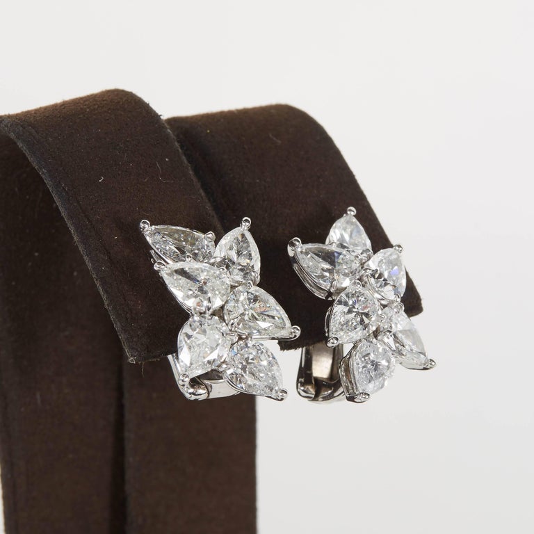 Classic Diamond Cluster Earrings For Sale at 1stDibs