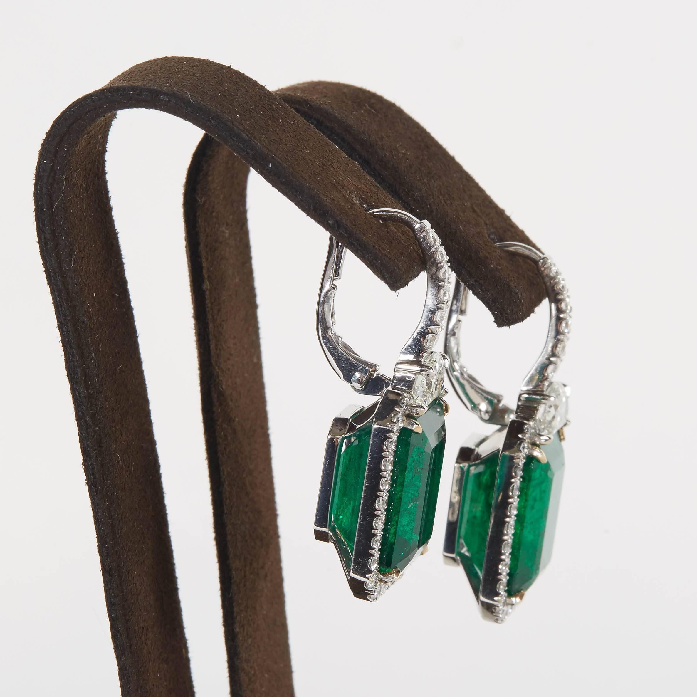 green emerald drop earrings