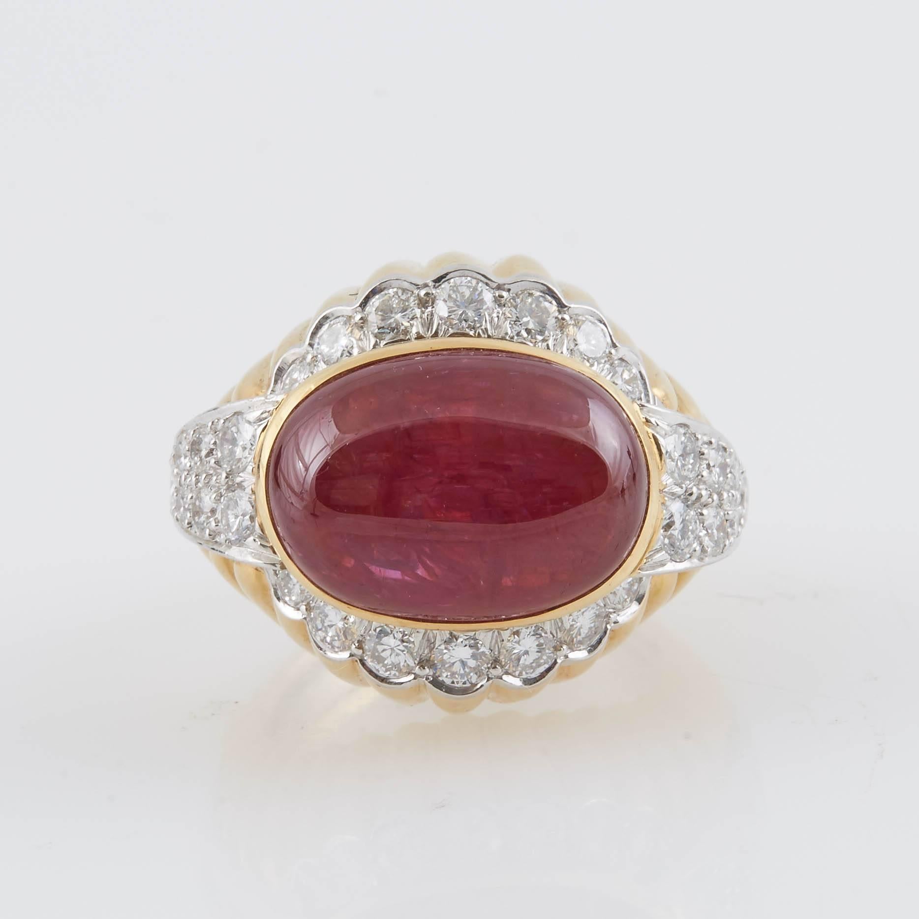 Women's David Webb Diamond Ruby Gold Earrings and Ring