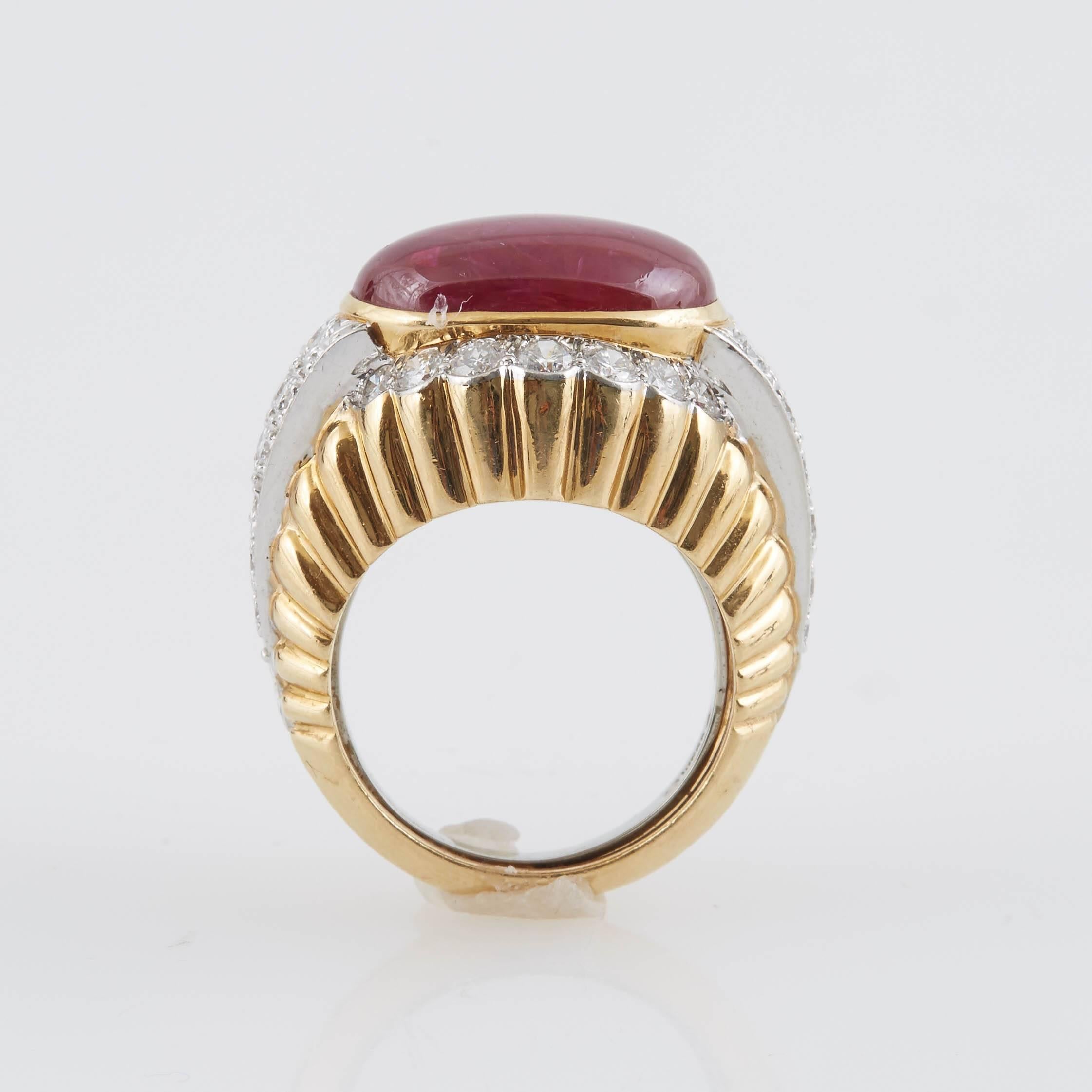 David Webb Diamond Ruby Gold Earrings and Ring 4