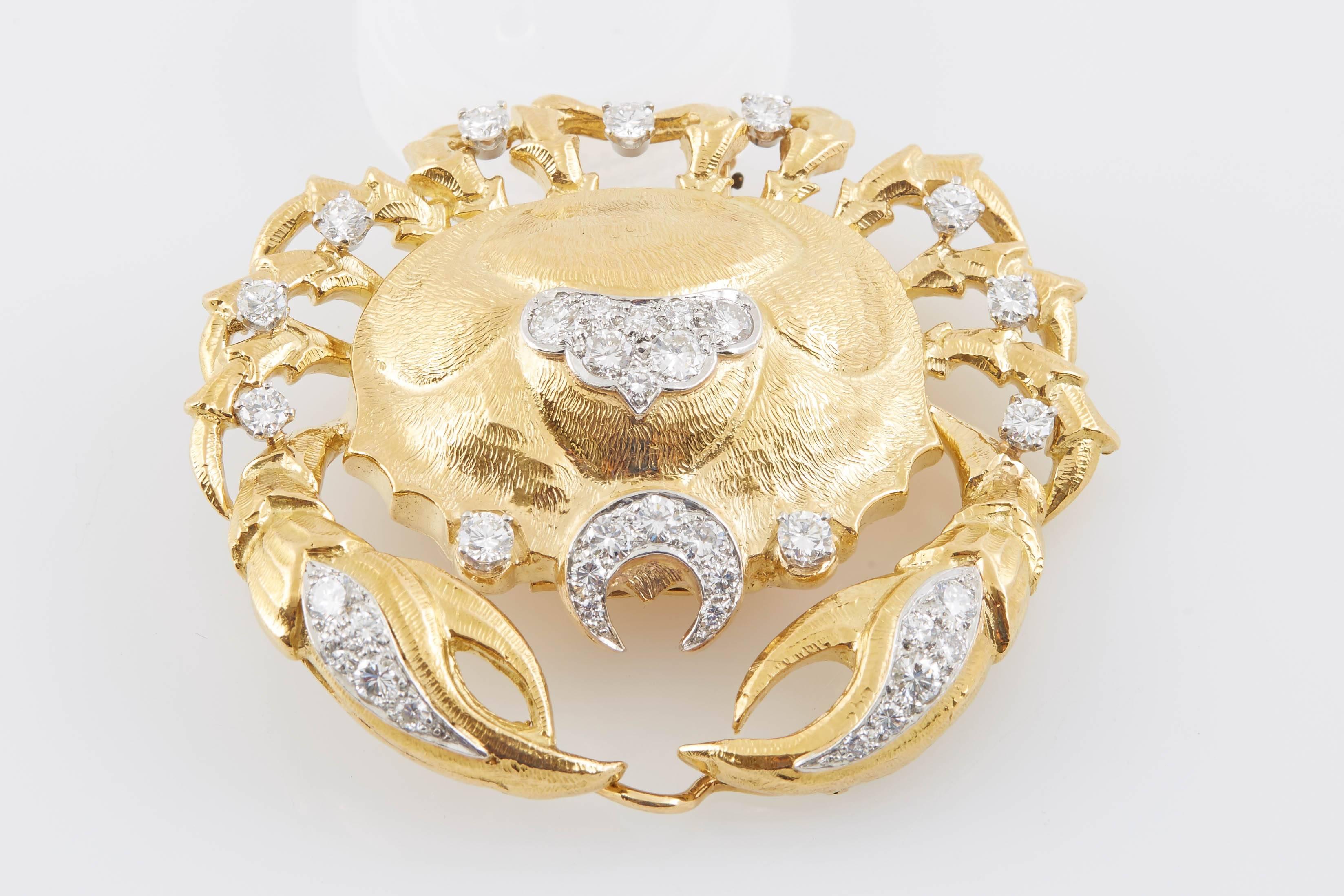 David Webb Zodiac Brooch In Excellent Condition In New York, NY