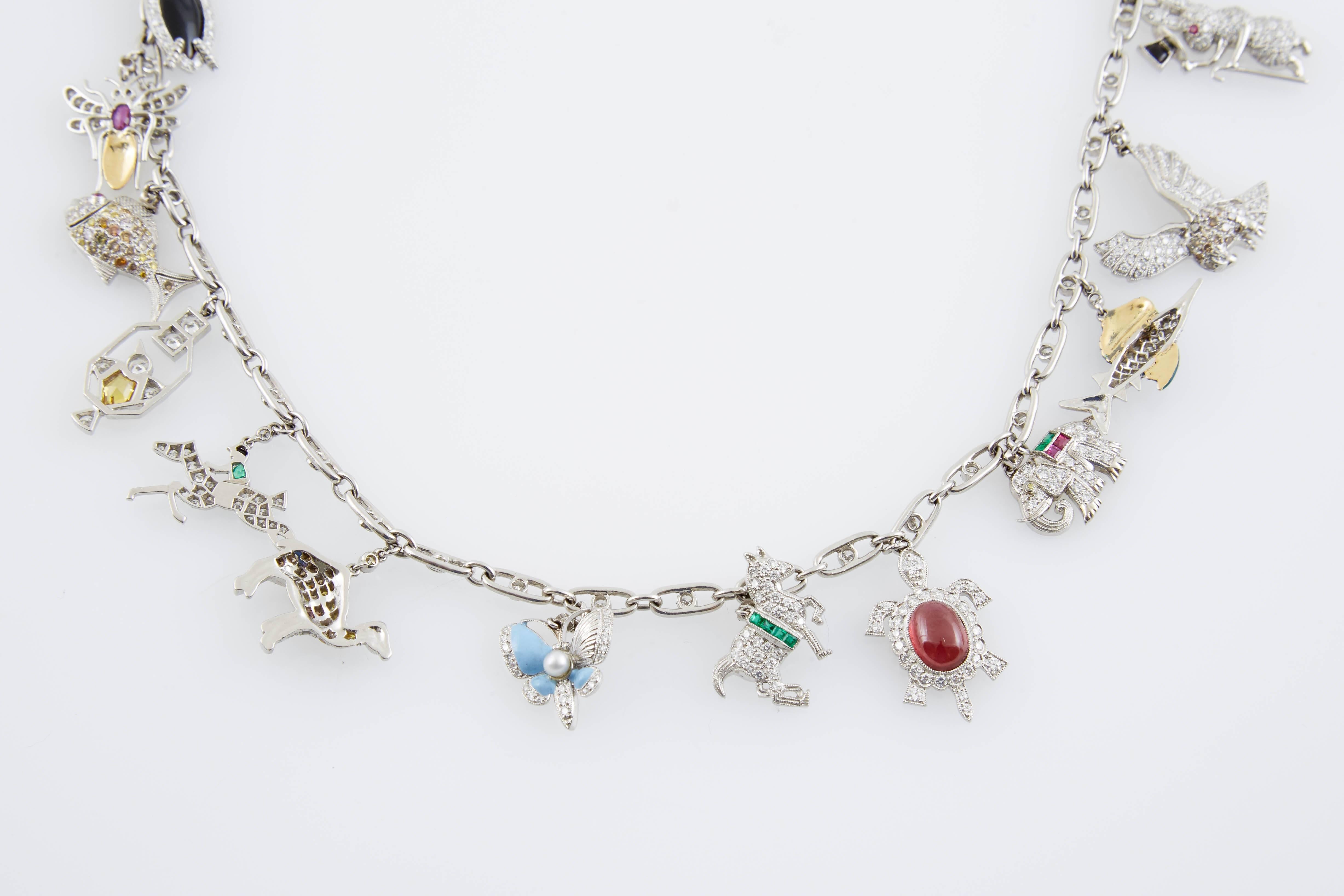Art Deco Charm Necklace In Excellent Condition In New York, NY