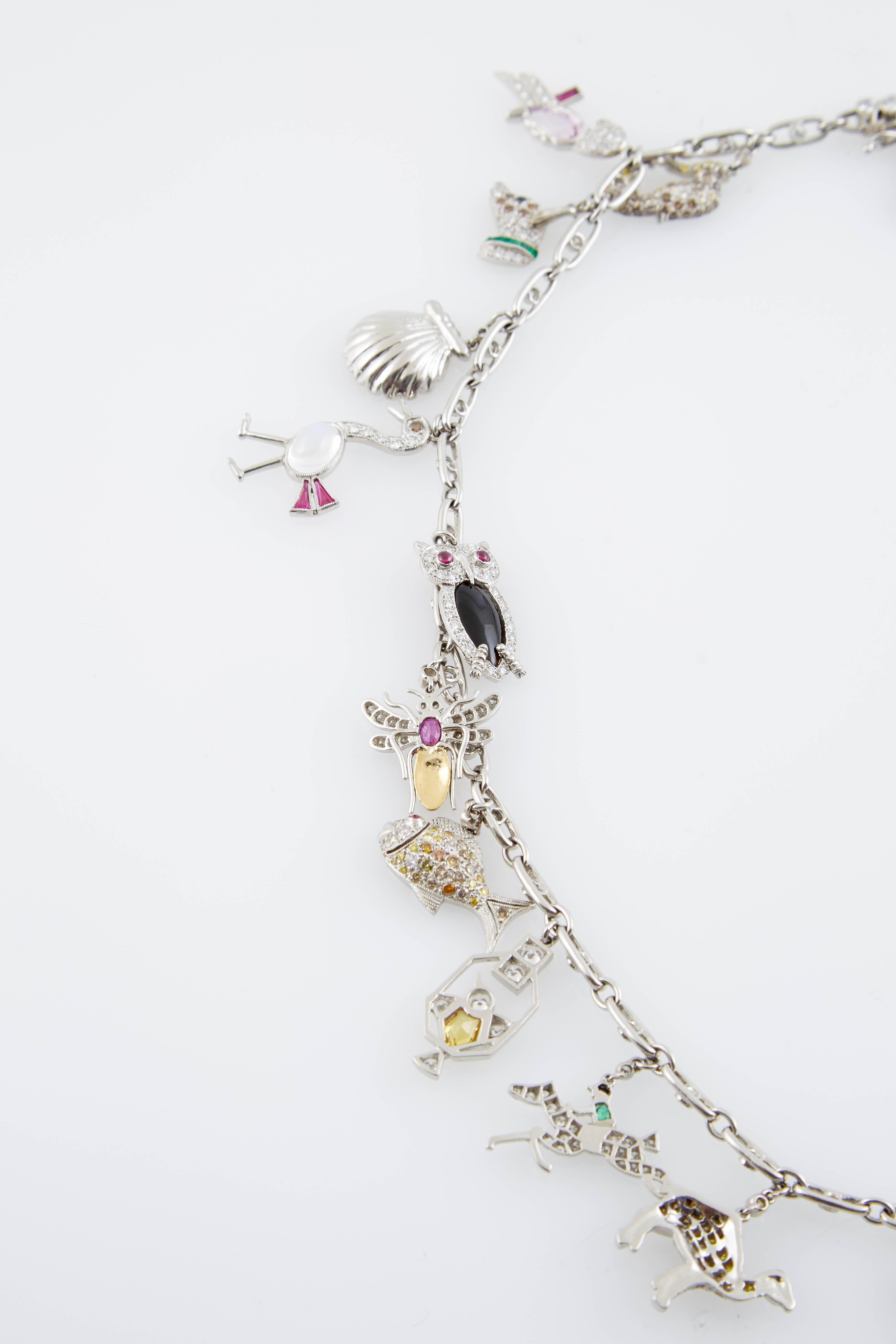 Women's Art Deco Charm Necklace