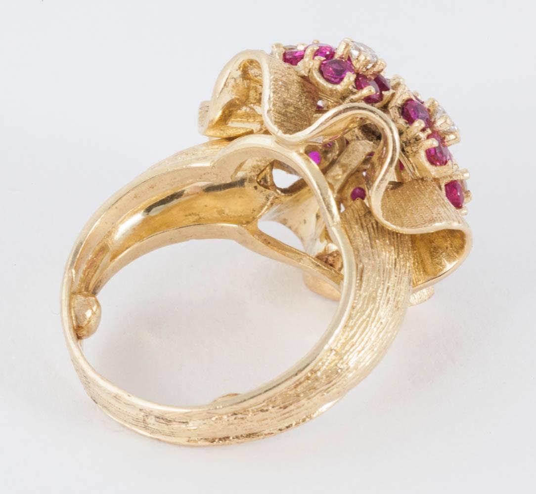 Ruby and Diamond Dress Ring by Ben Rosenfeld In Excellent Condition For Sale In London, GB