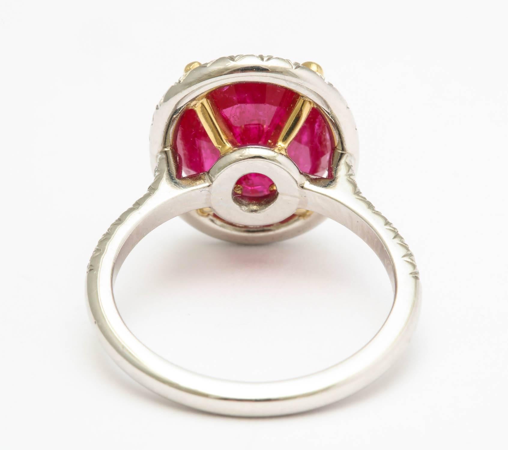 Contemporary Ruby and Diamond Ring