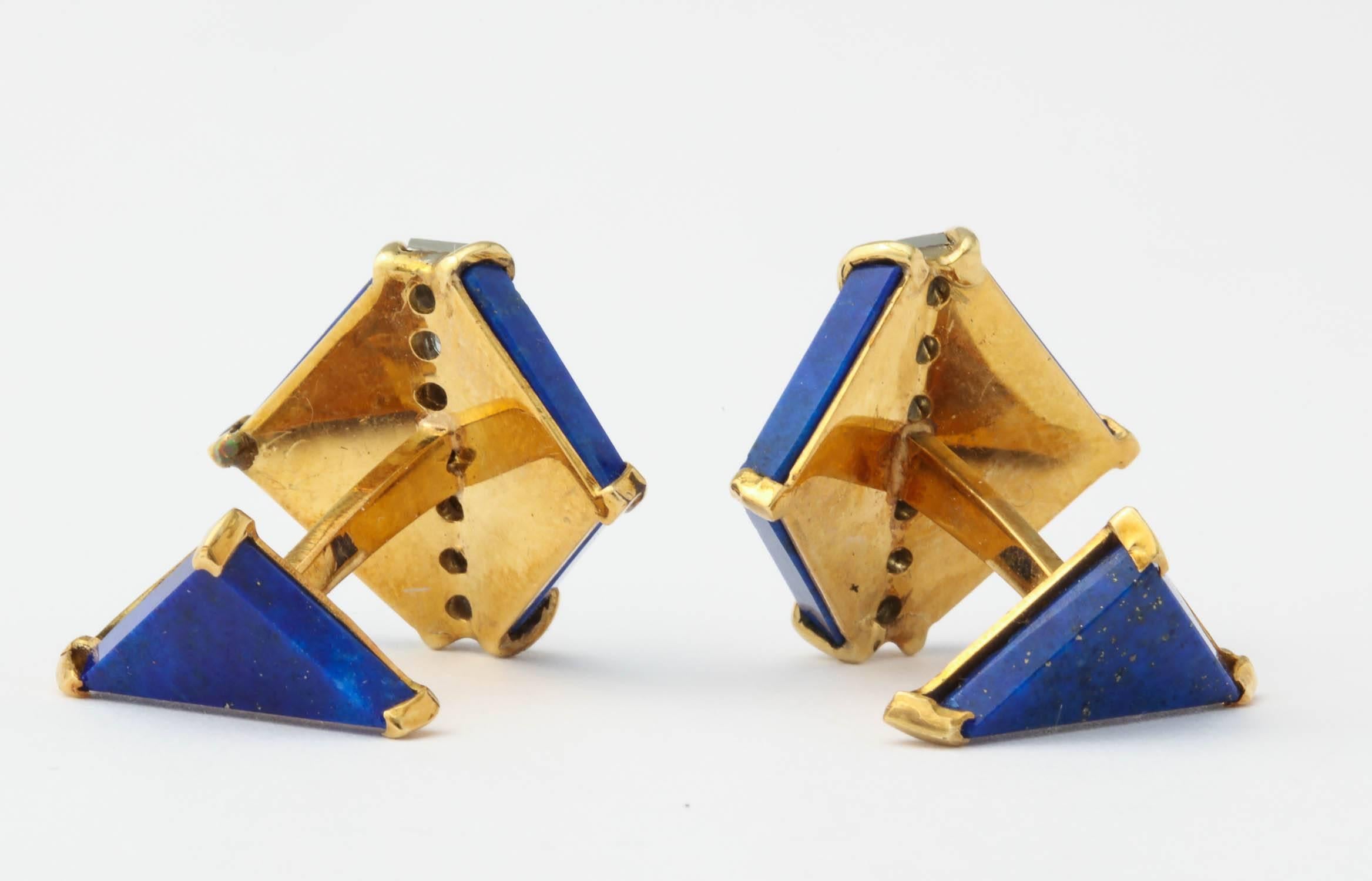 Boutons de manchette en lapis-lazuli et diamants Neuf - En vente à New York, NY