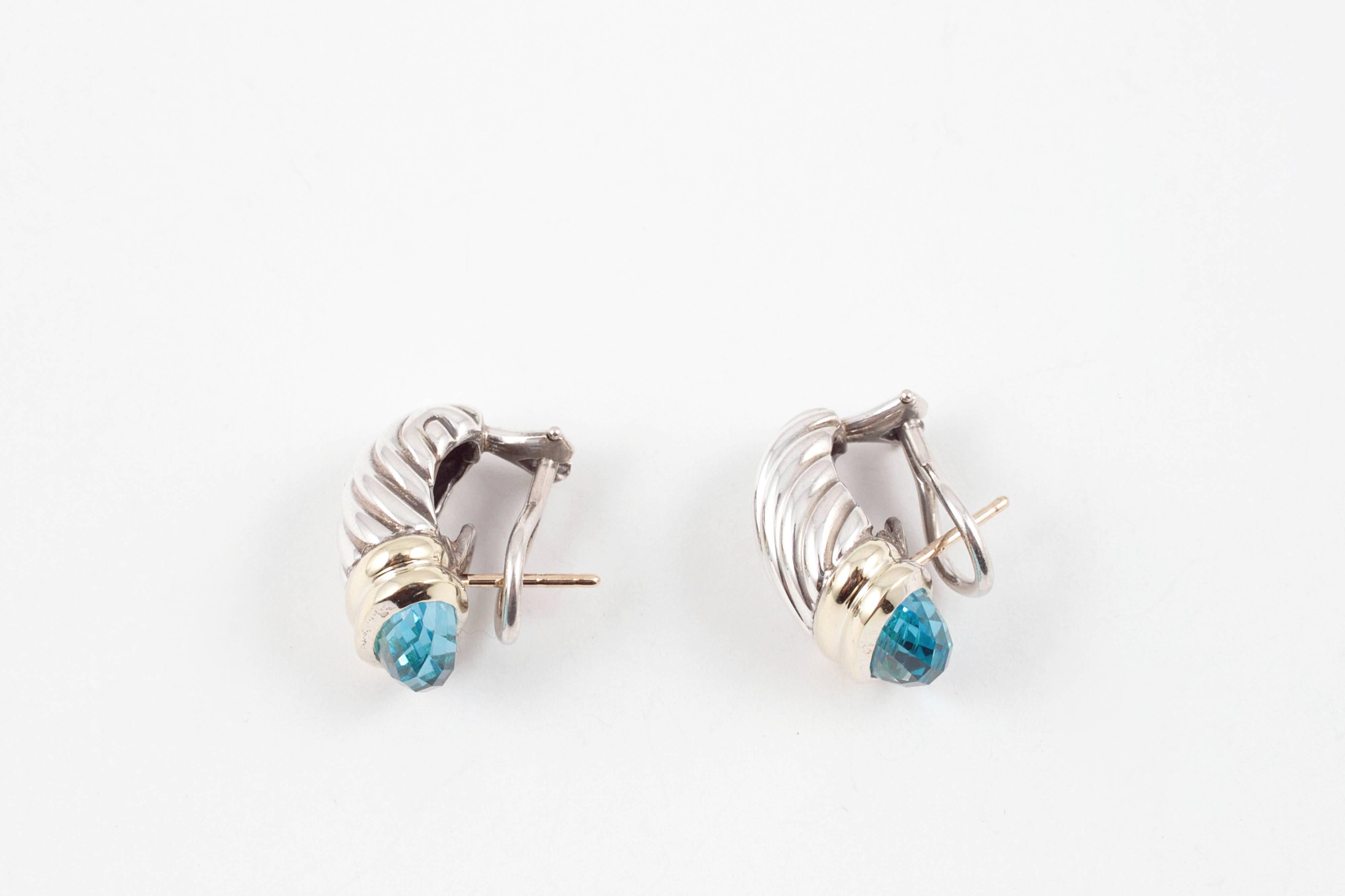 Women's David Yurman Blue Topaz Shrimp Earrings