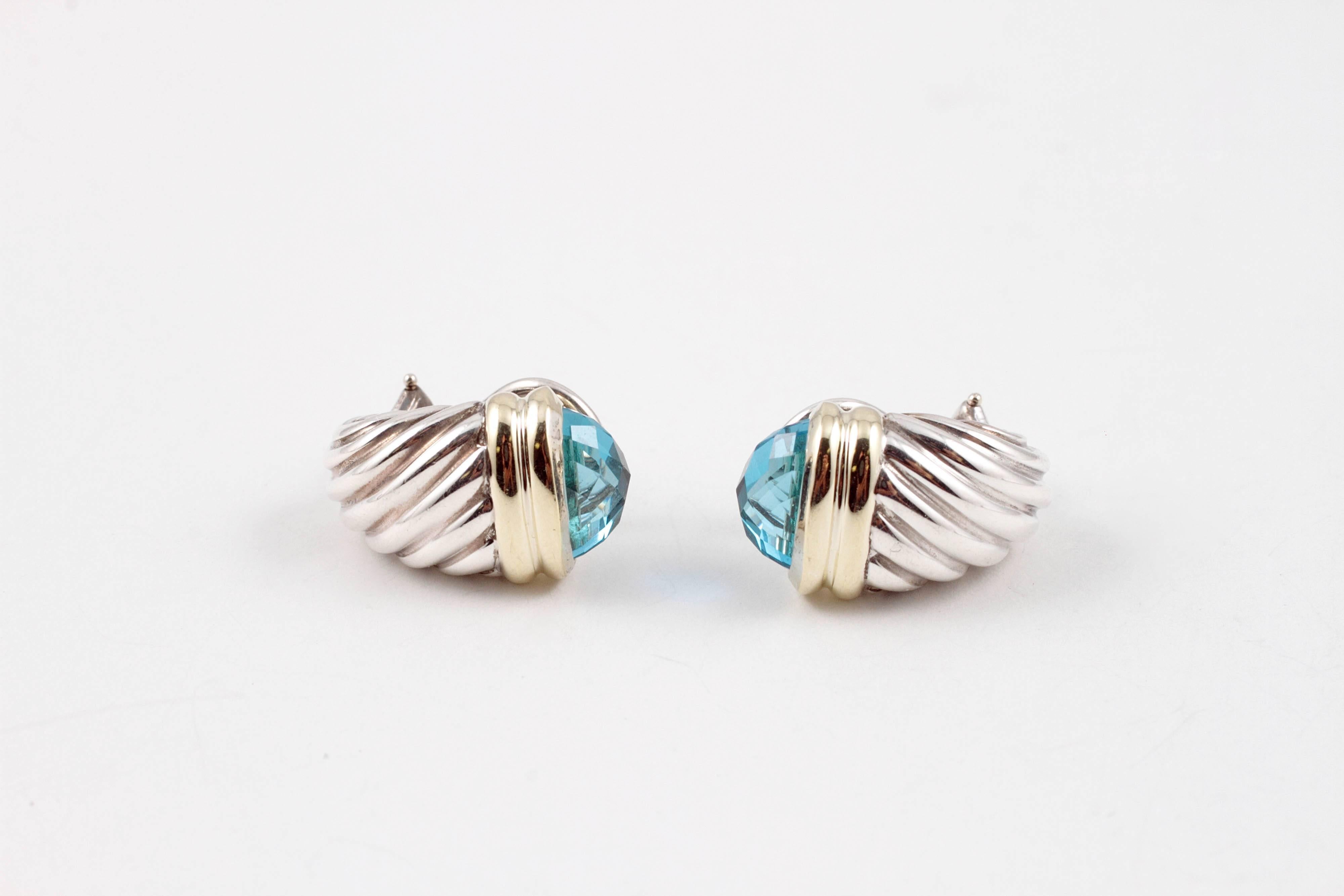 David Yurman Blue Topaz Shrimp Earrings 1