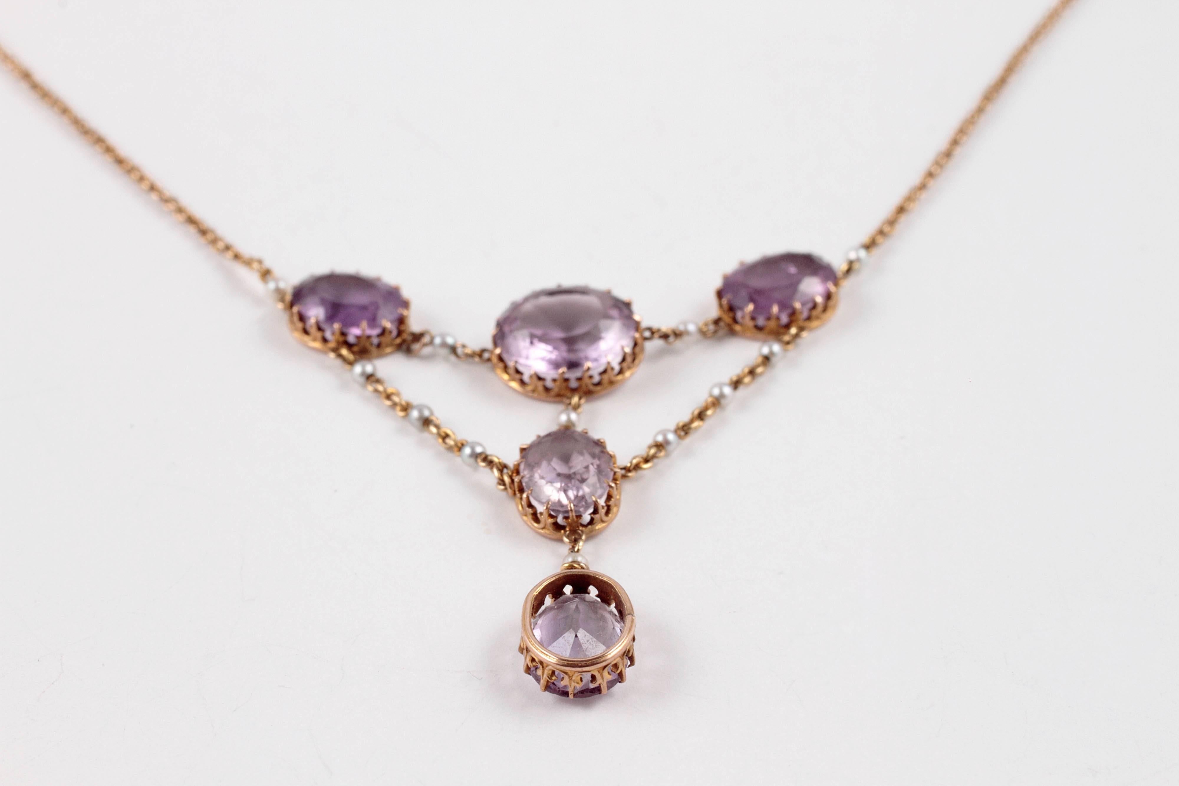 pearl and amethyst necklace