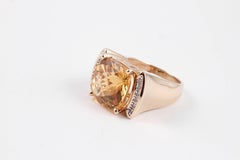 Fabulous 11.00 carat Citrine and Diamond Ring