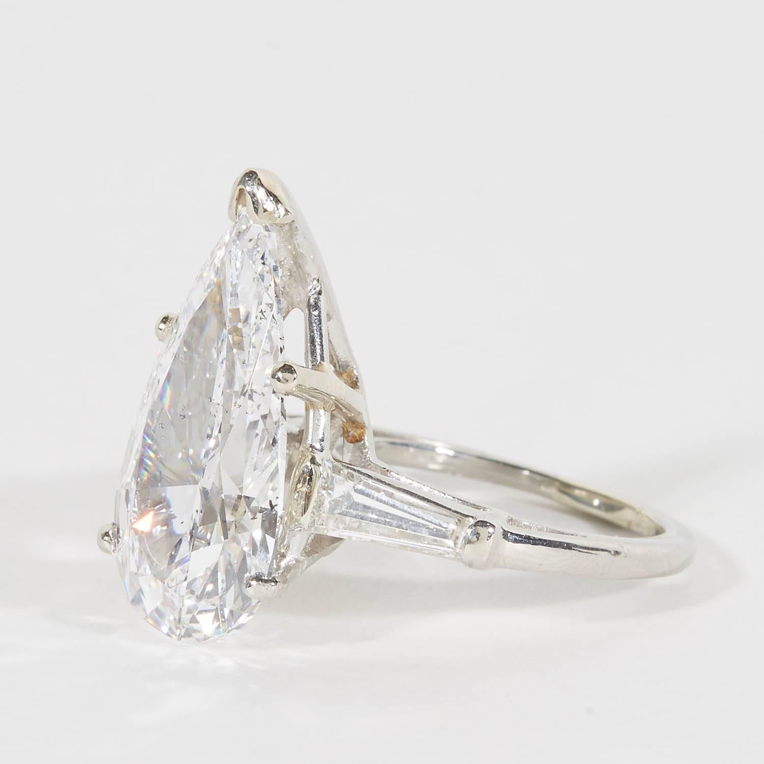 Women's 8 Carat GIA Certified Pear Shape Engagement Ring