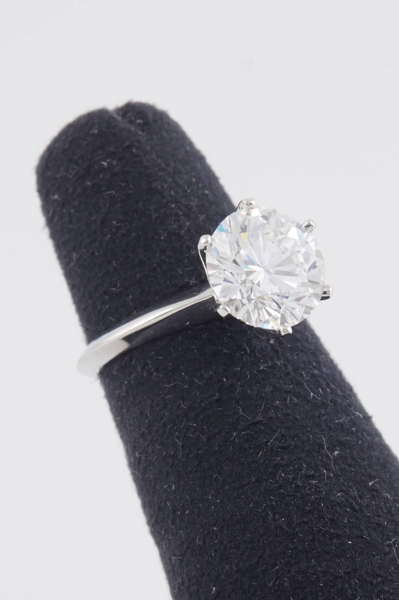 Tiffany & Co. 3.04 Carat Diamond Engagement Ring In Excellent Condition In New York, NY