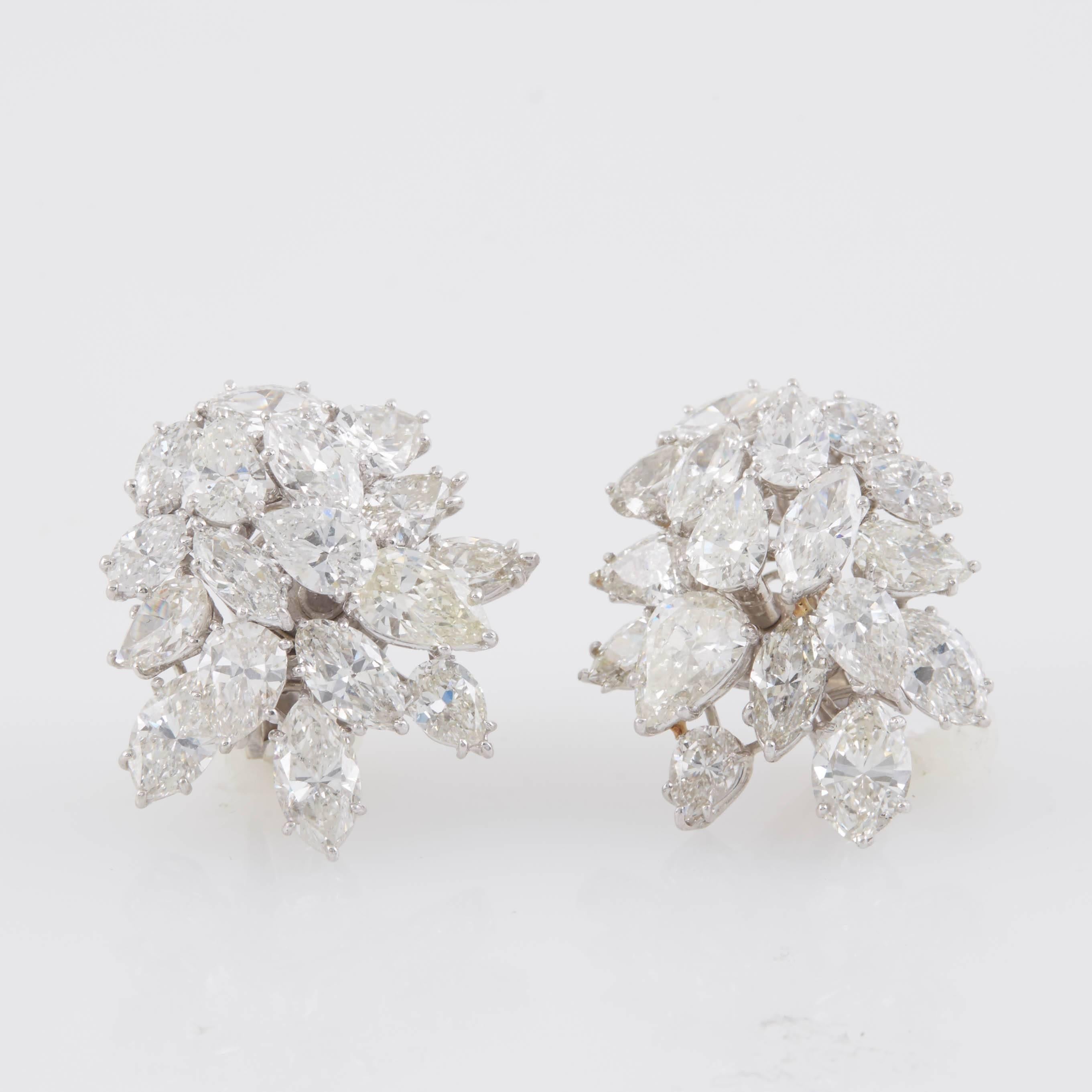 Diamond Cluster Earrings For Sale 2