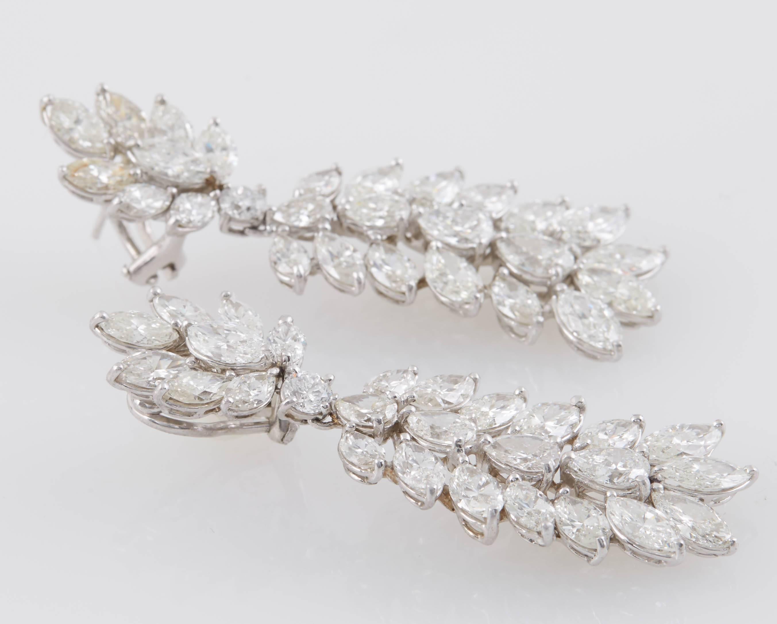 Women's Classic Diamond Platinum Chandelier Earrings
