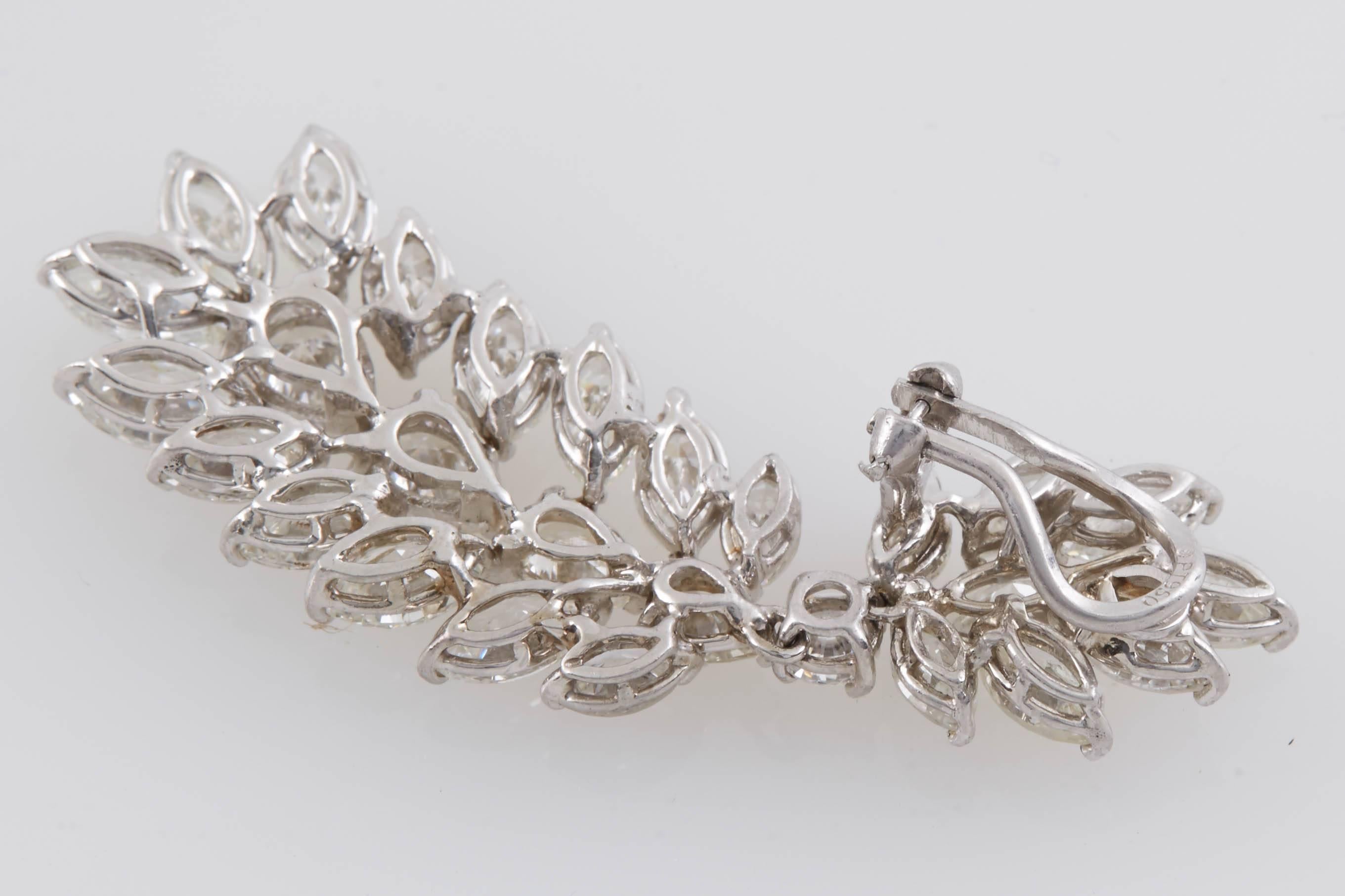 Classic Diamond Platinum Chandelier Earrings 3