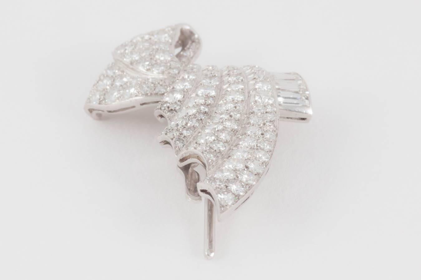 Women's Art Deco Diamond Single Clip For Sale