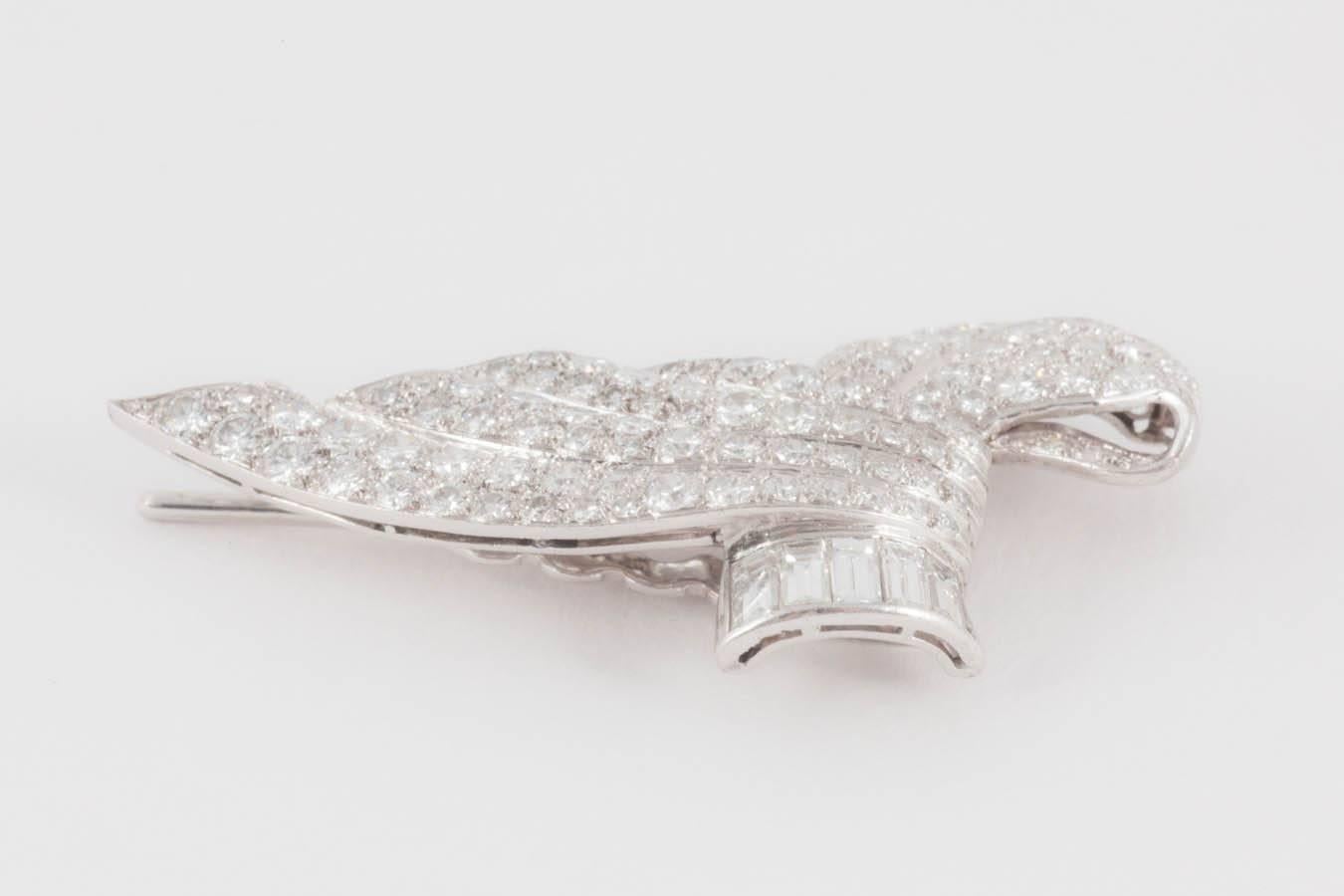 Art Deco Diamond Single Clip For Sale 1