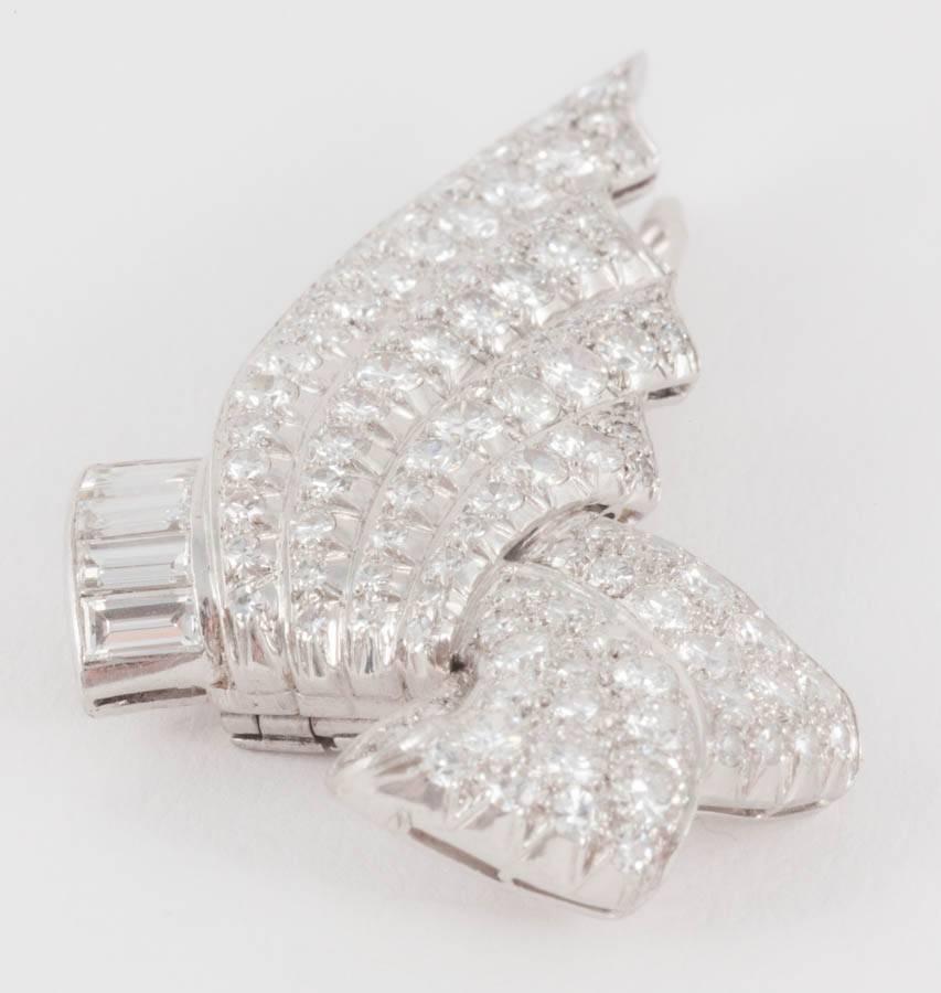 Art Deco Diamond Single Clip For Sale 2