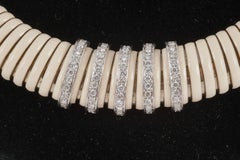 Modern French Enamel and Diamond Necklace