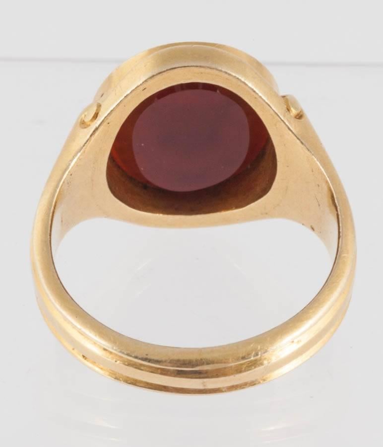 Women's Carnelian Intaglio Signet Ring For Sale