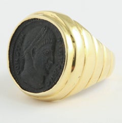 Bronze Head of Constantine 1, Mounted as a Ring