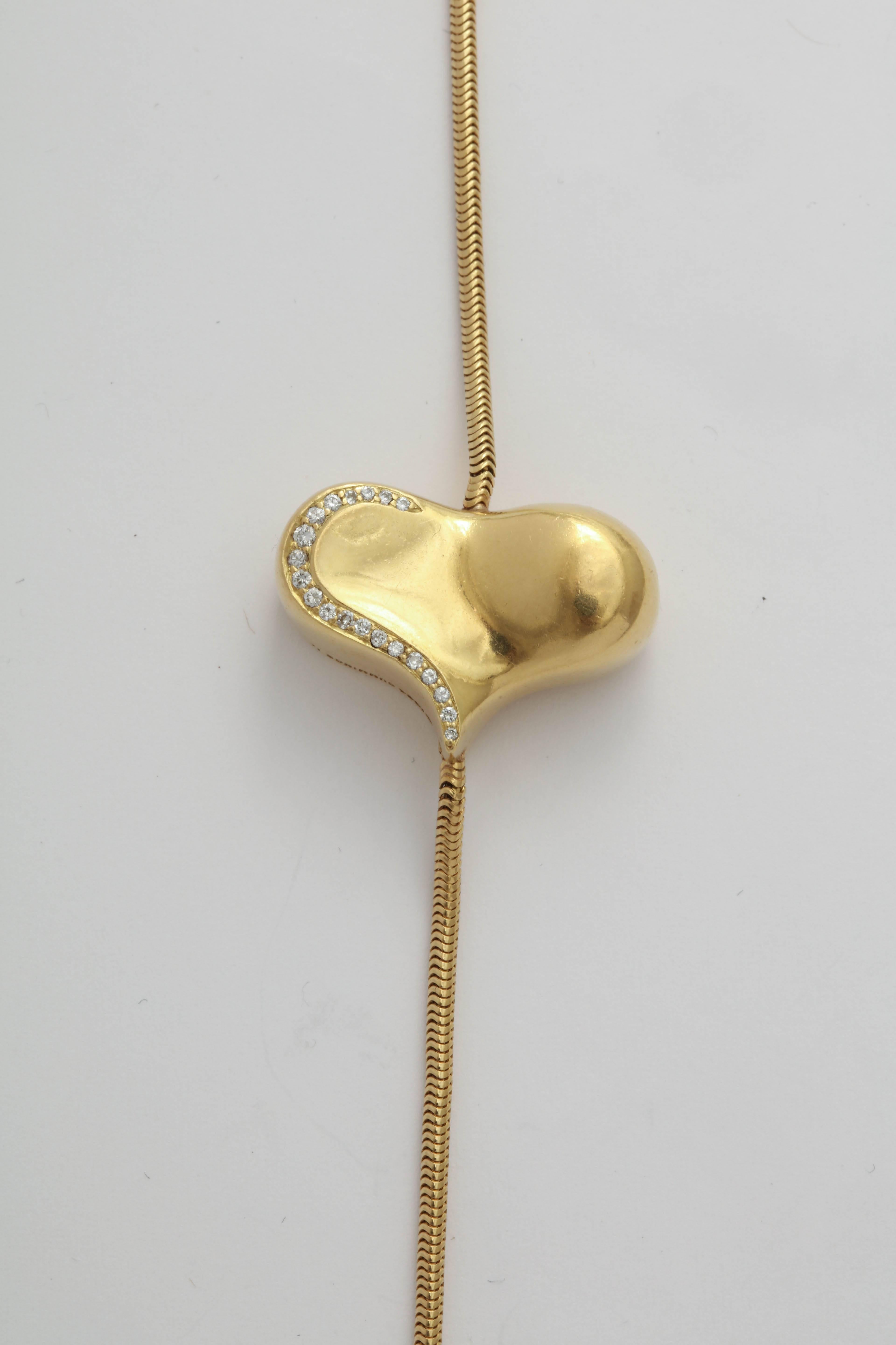 Angela Cummings Diamond Heart Chain In Excellent Condition In New York, NY