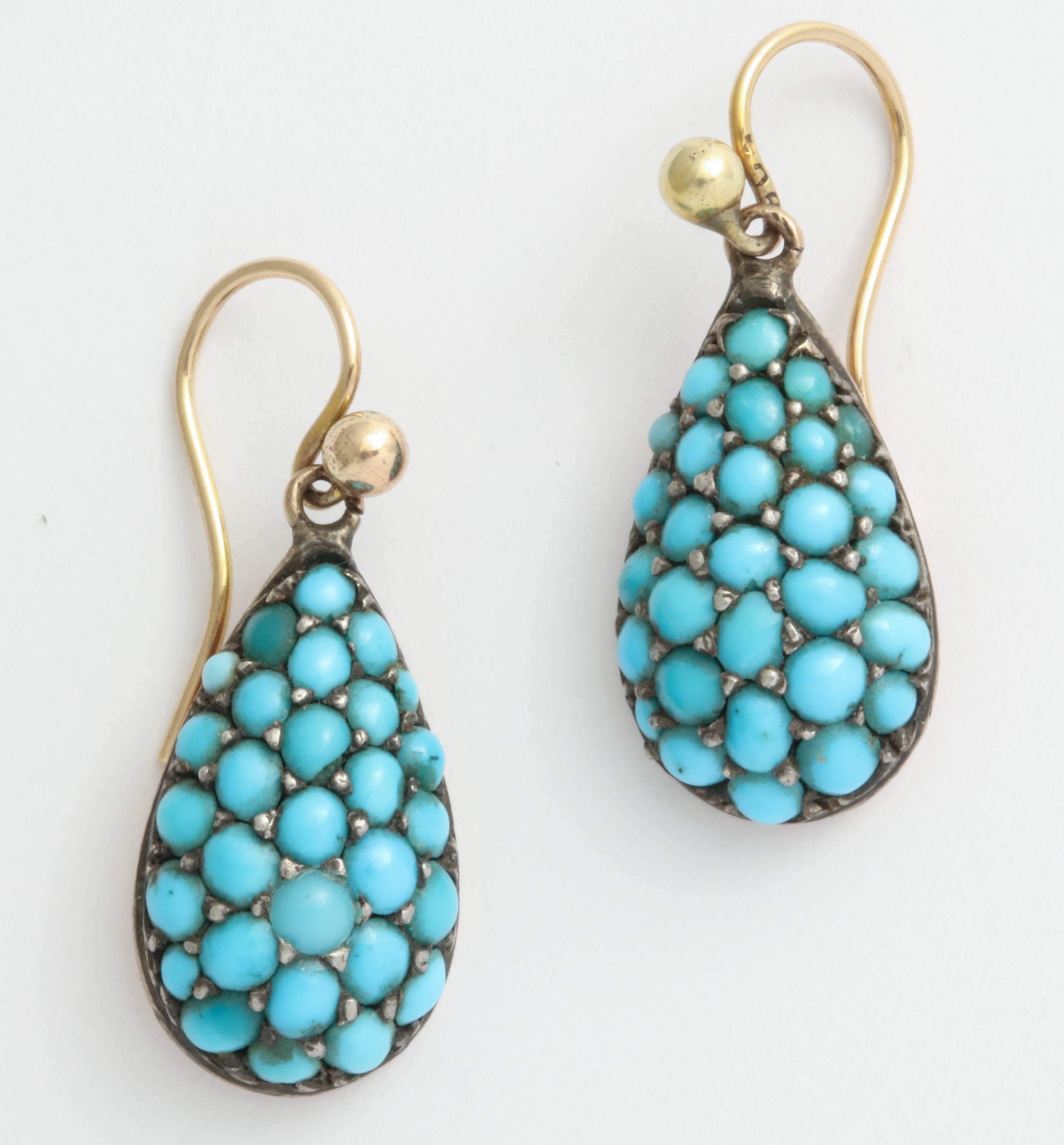Persian Turquoise Victorian Drop Earrings 1