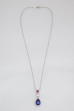 Tanzanite Diamond Ruby Necklace
