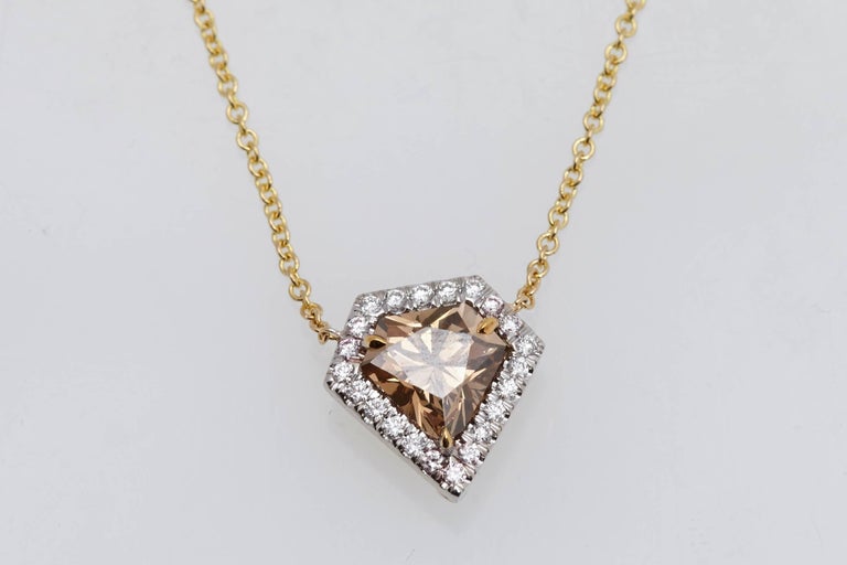 Shield Shaped Diamond 1.45 Carat GIA Natural Fancy Orange-Brown Gold ...