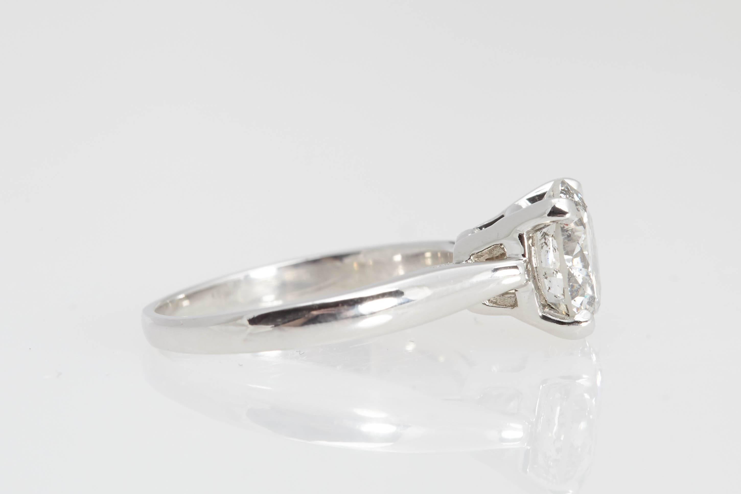 Women's Round Diamond Engagement Ring 2.38 Carat Platinum