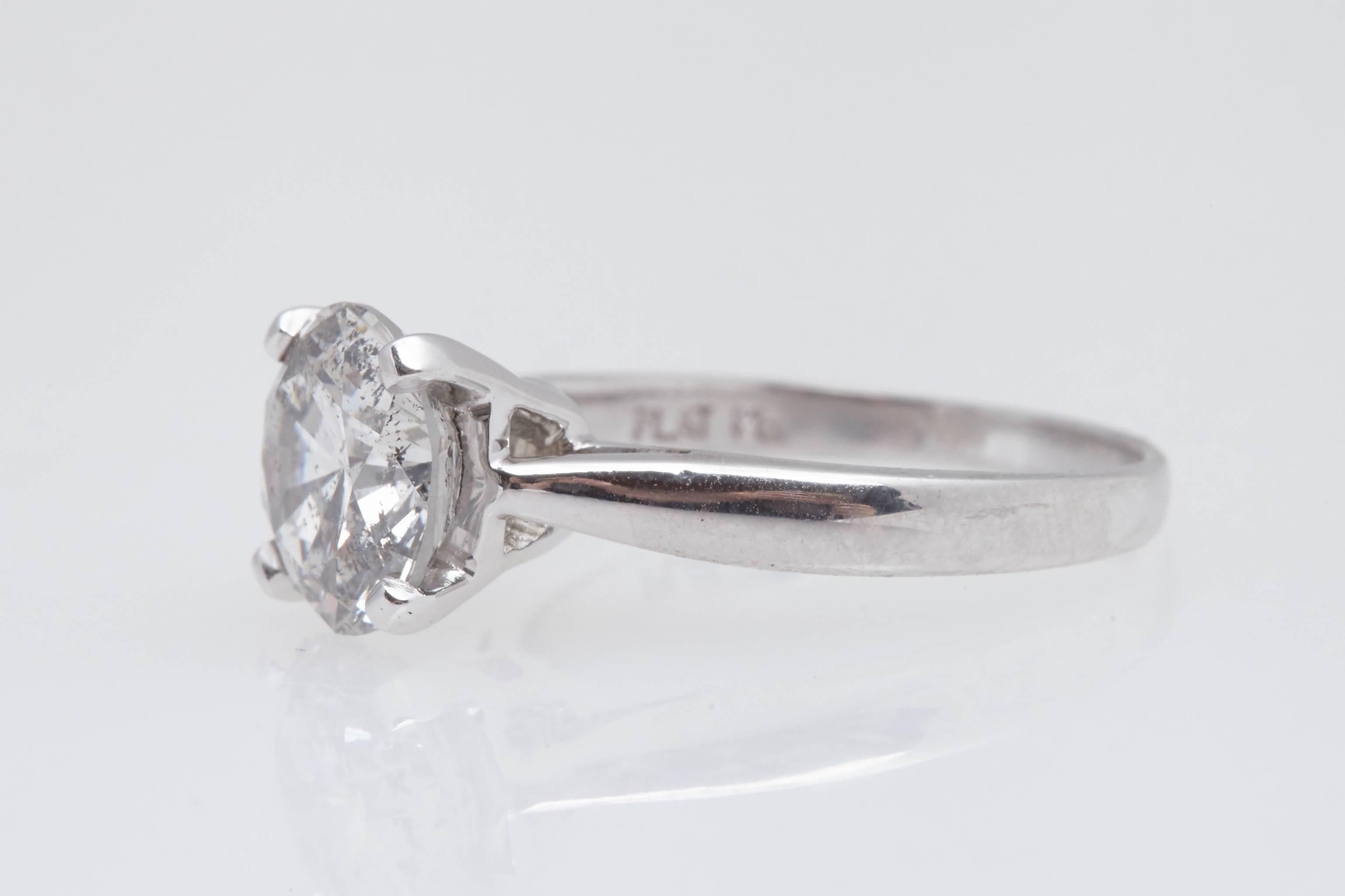 Contemporary Round Diamond Engagement Ring 2.38 Carat Platinum