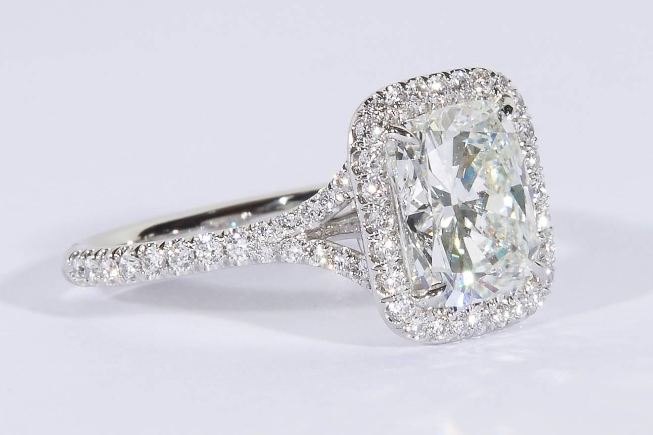 3 carat cushion cut engagement rings