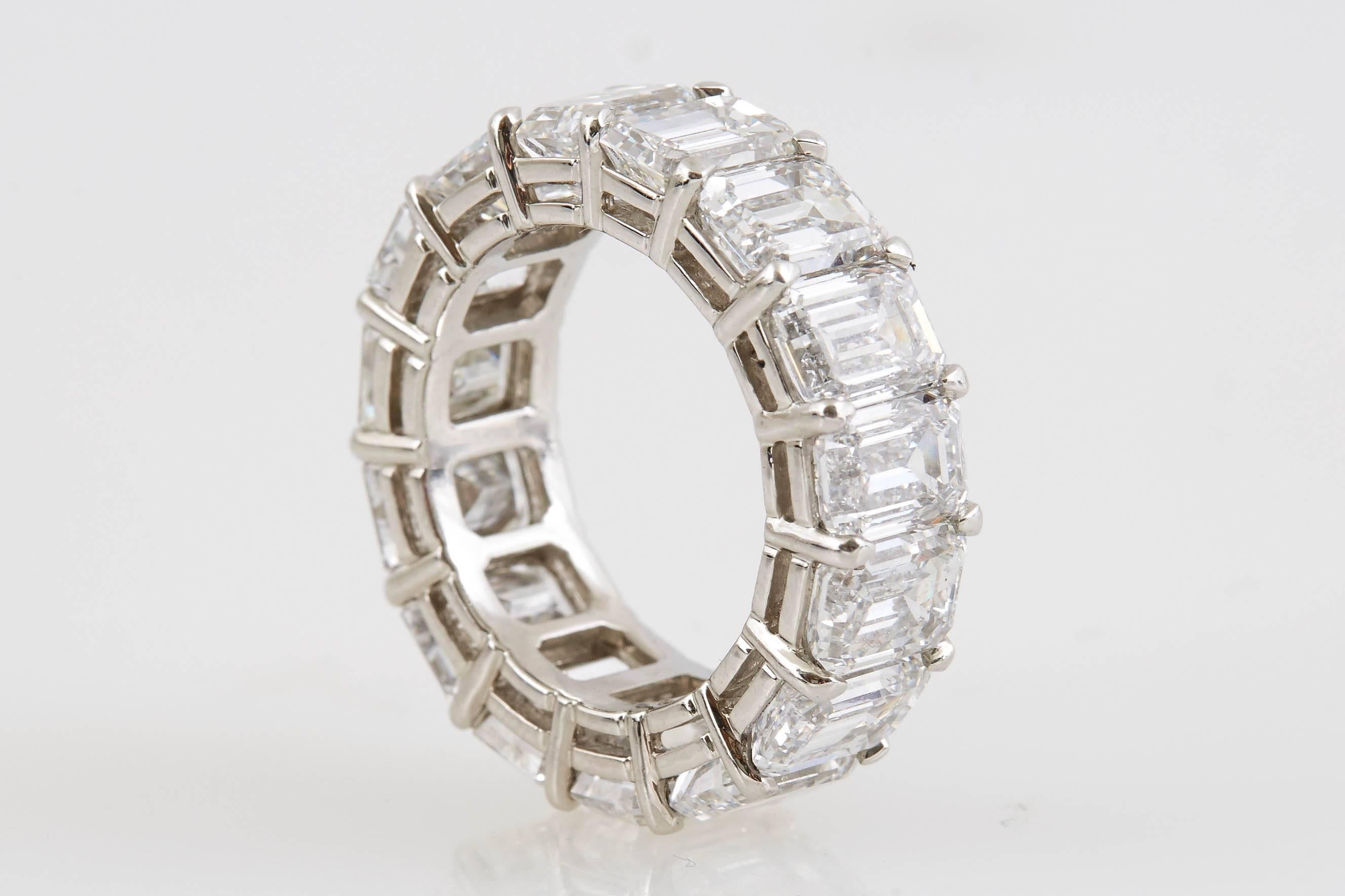 GIA Certified Emerald Cut Diamonds Eternity Wedding Band In Excellent Condition In New York, NY