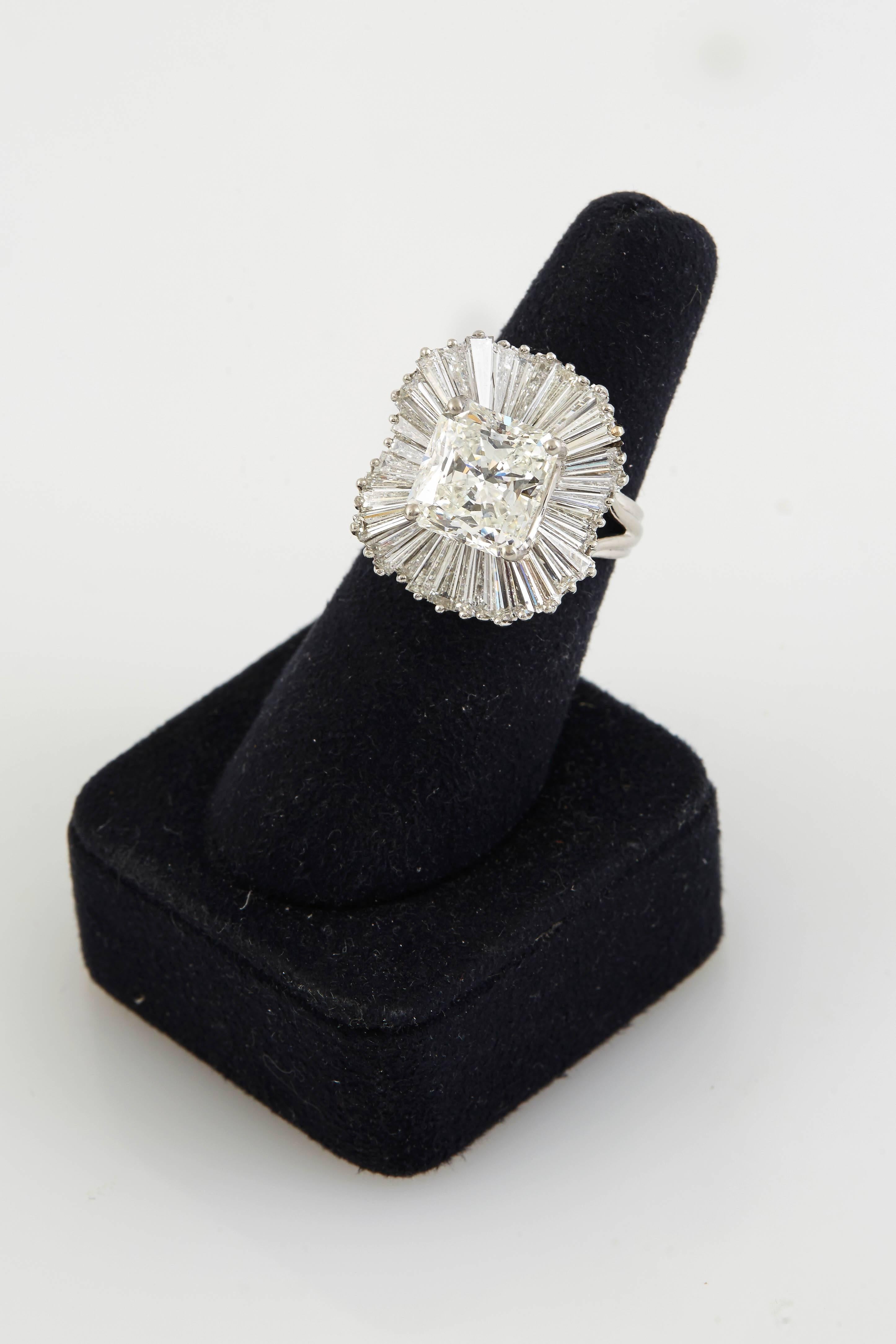 5.13 Carat Radiant Cut Diamond and 6.00 Carat Ballerina Setting Ring 1