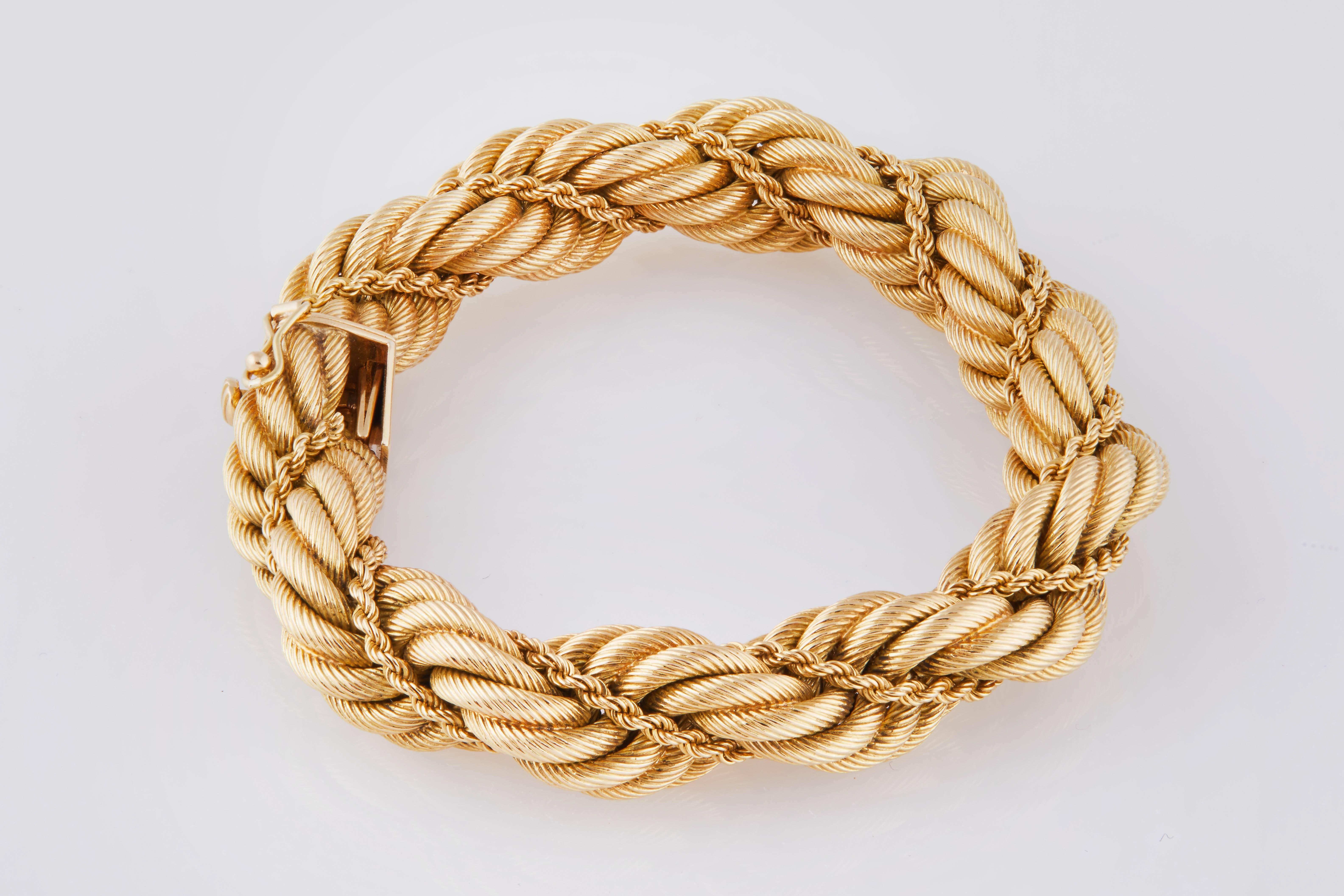 Tiffany & Co. Signed 18 Karat Rope Bracelet, 1960s In Excellent Condition In Chicago, IL