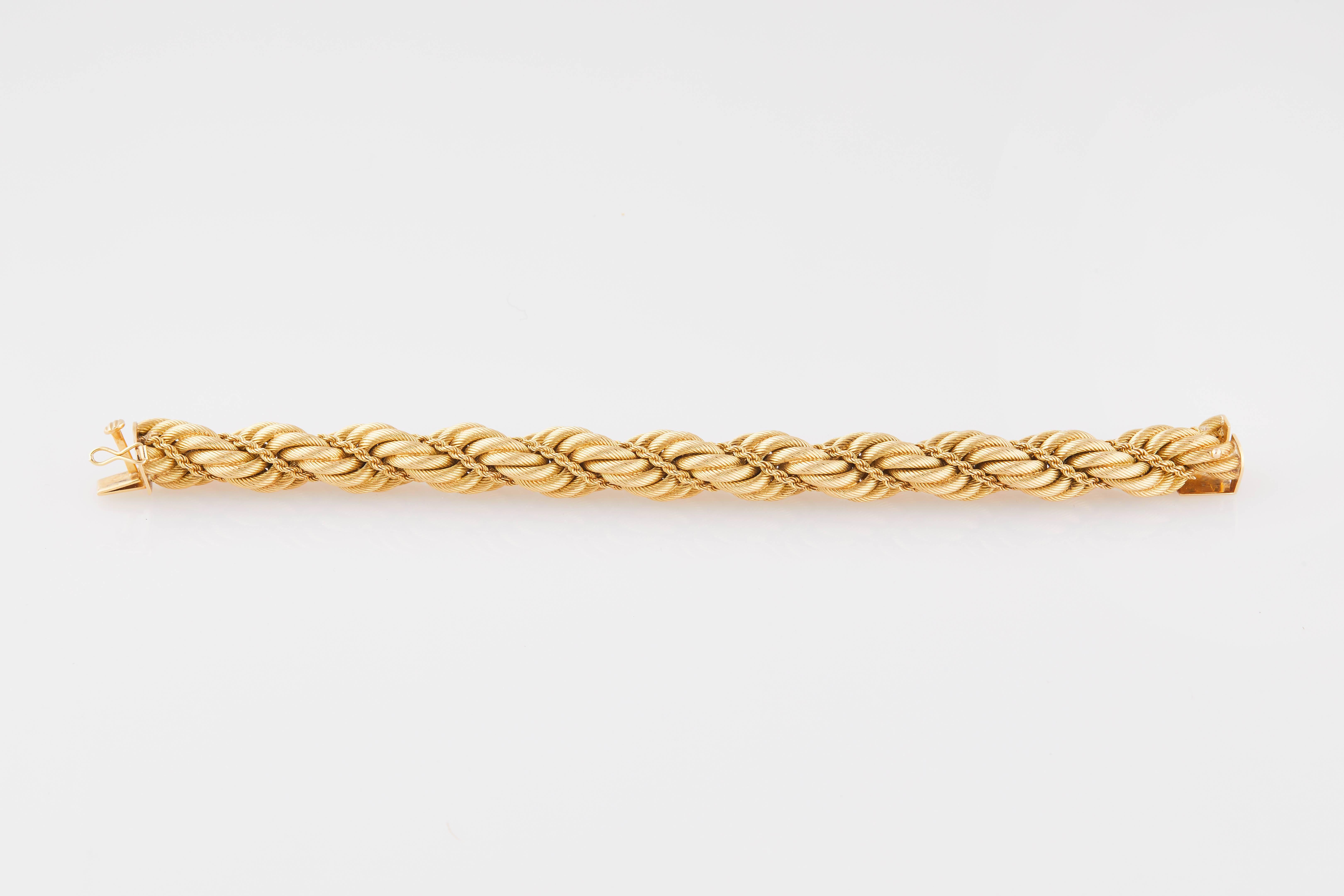 Tiffany & Co. Signed 18 Karat Rope Bracelet, 1960s 1