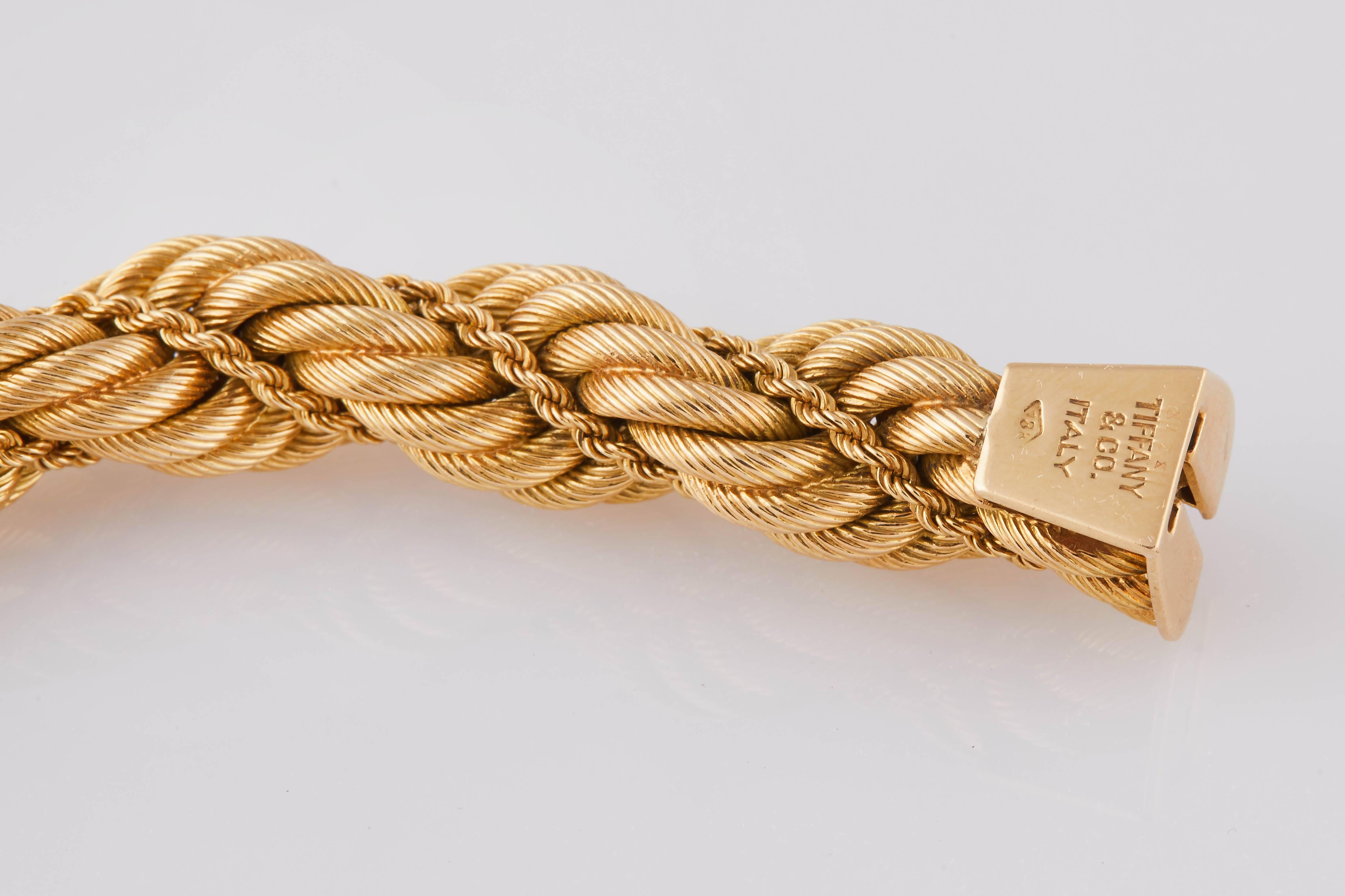 Tiffany & Co. Signed 18 Karat Rope Bracelet, 1960s 2
