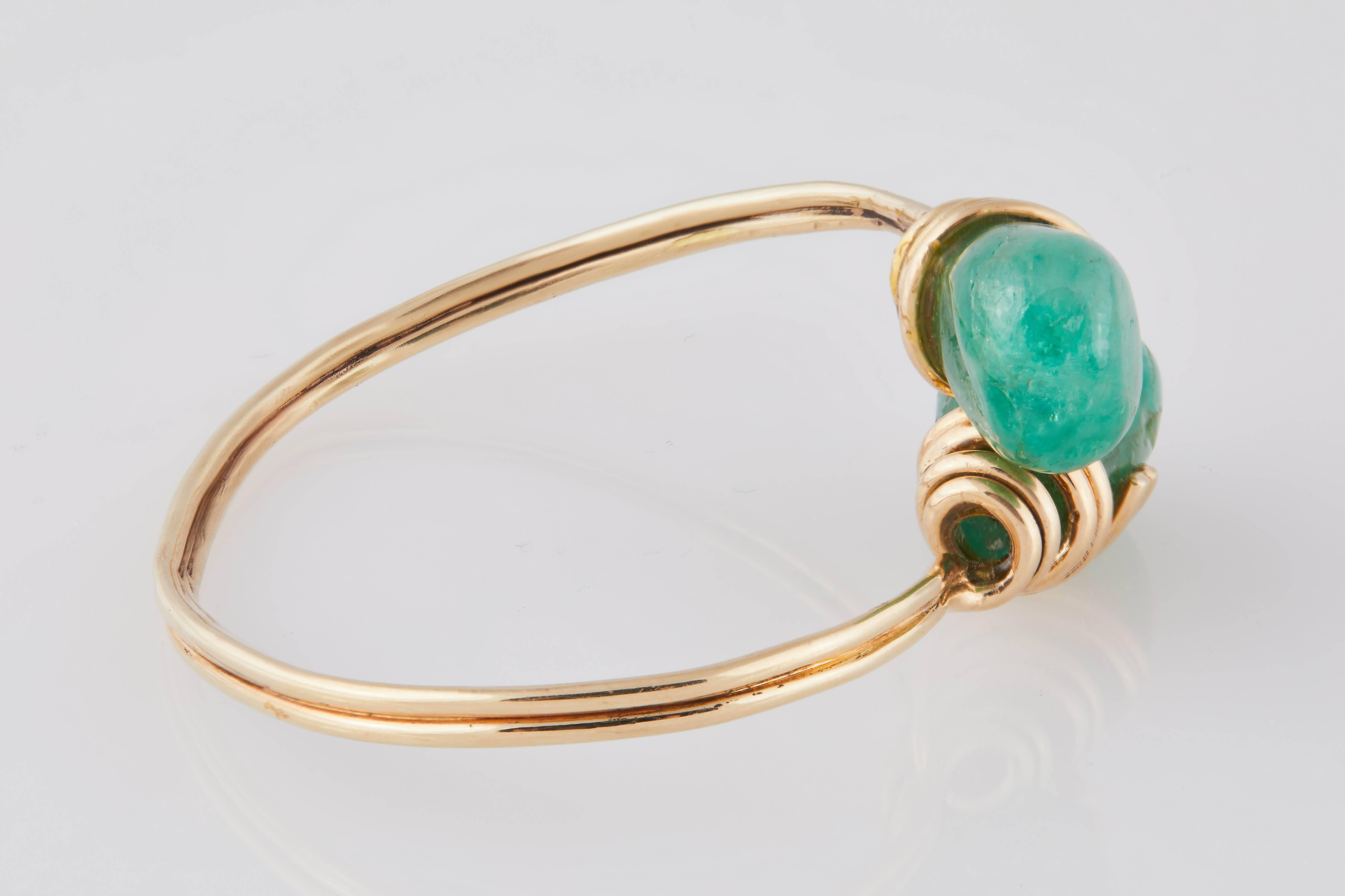 Women's Vintage Italian 14k Gold and Emerald Bracelet