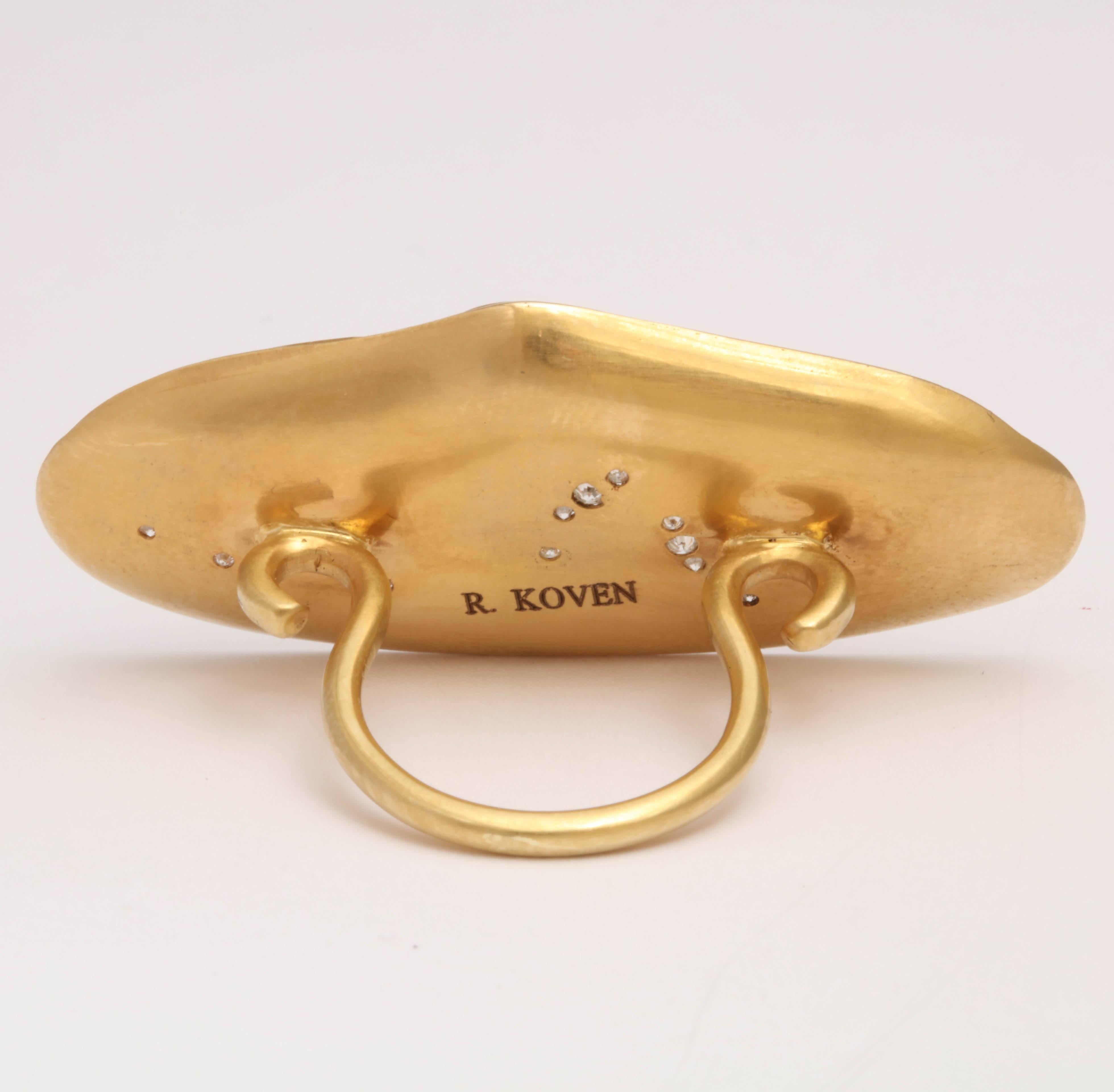 Women's Rebecca Koven Gold Shell Ring For Sale