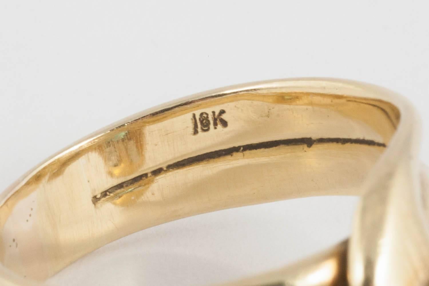 Victorian Serpent Emerald 18 Karat Gold Ring  For Sale 1