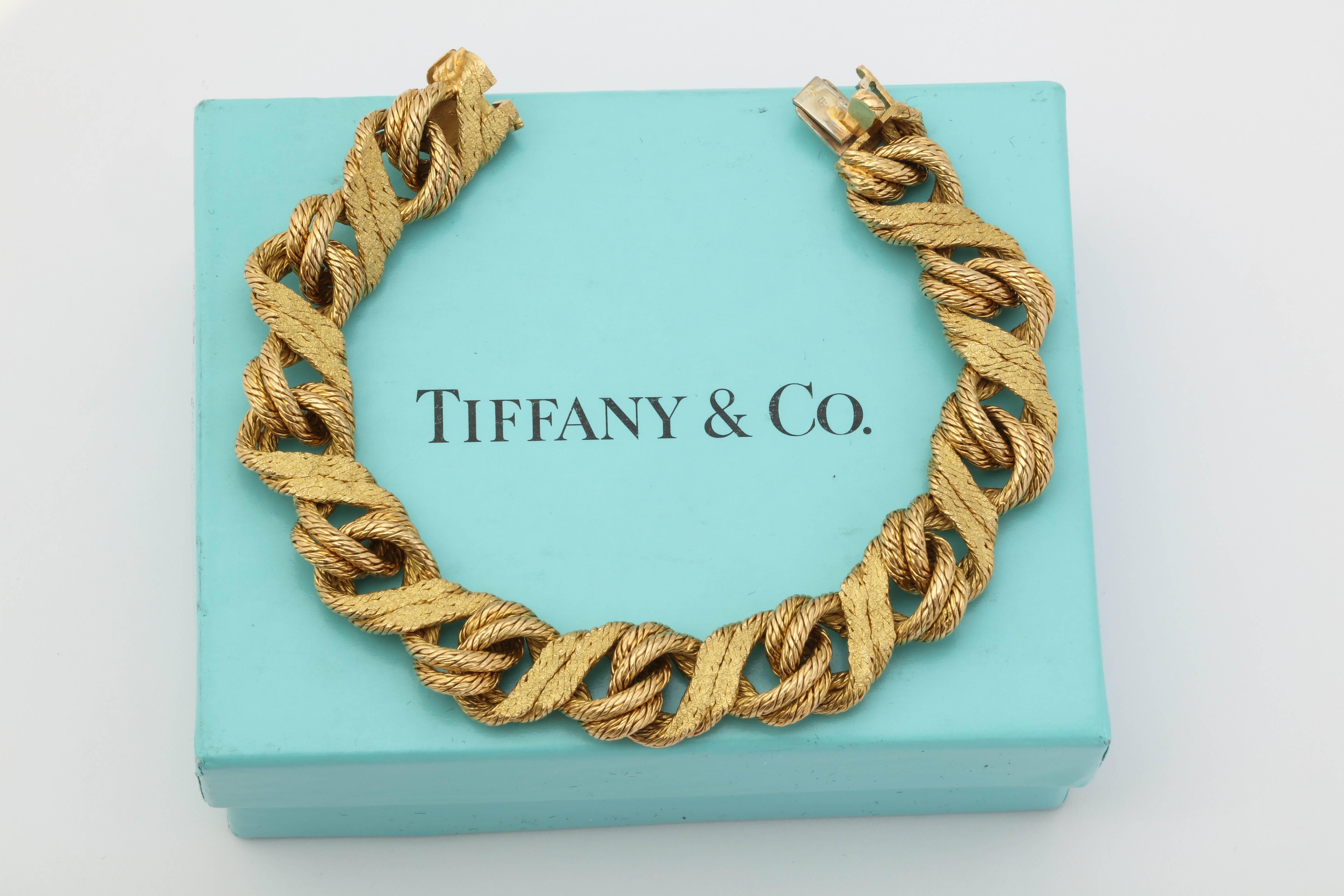 One Unisex Bracelet Created In Two Types Of Textured 18kt Yellow Gold , One In A Solid Twisted  Rope Design Texture And The Other Intertwined Link Crafted In A Flat Golden Nugget Design. Flexible Link May Be Worn Reversed In The Solid Twisted Gold