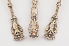 English Silver Gilt Knife Fork and Spoon by Hunt & Roskell, 1897