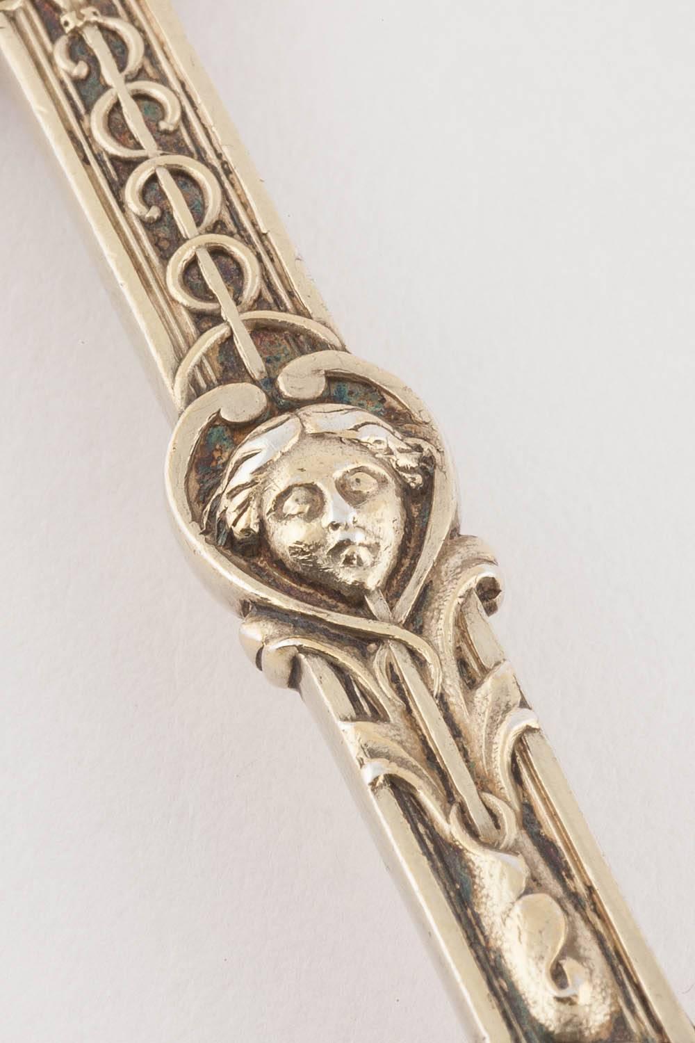 Women's or Men's English Silver Gilt Knife Fork and Spoon by Hunt & Roskell, 1897