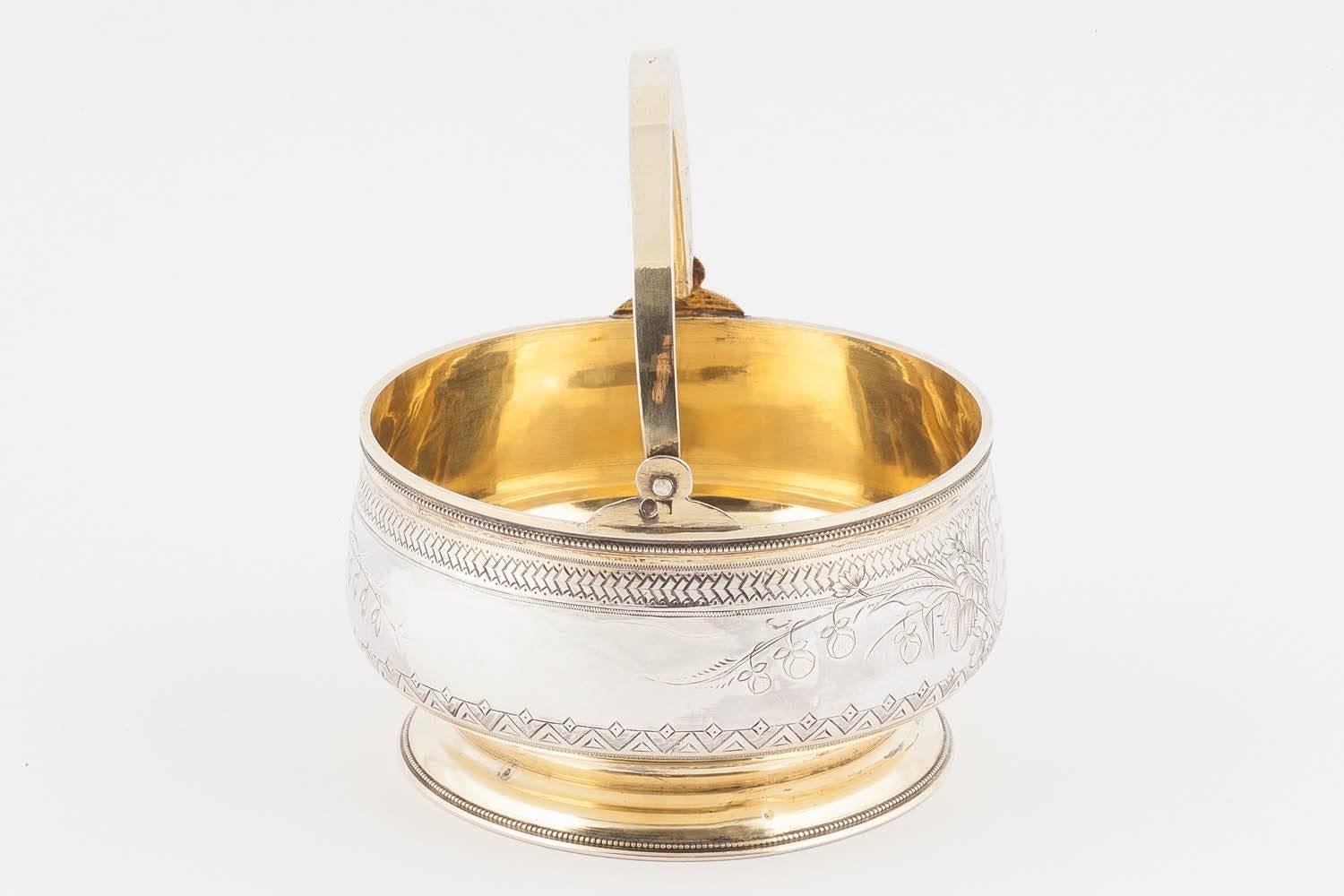 Women's or Men's Large Russian Silver Sugar or Sweetmeat Bowl, Moscow, 1896