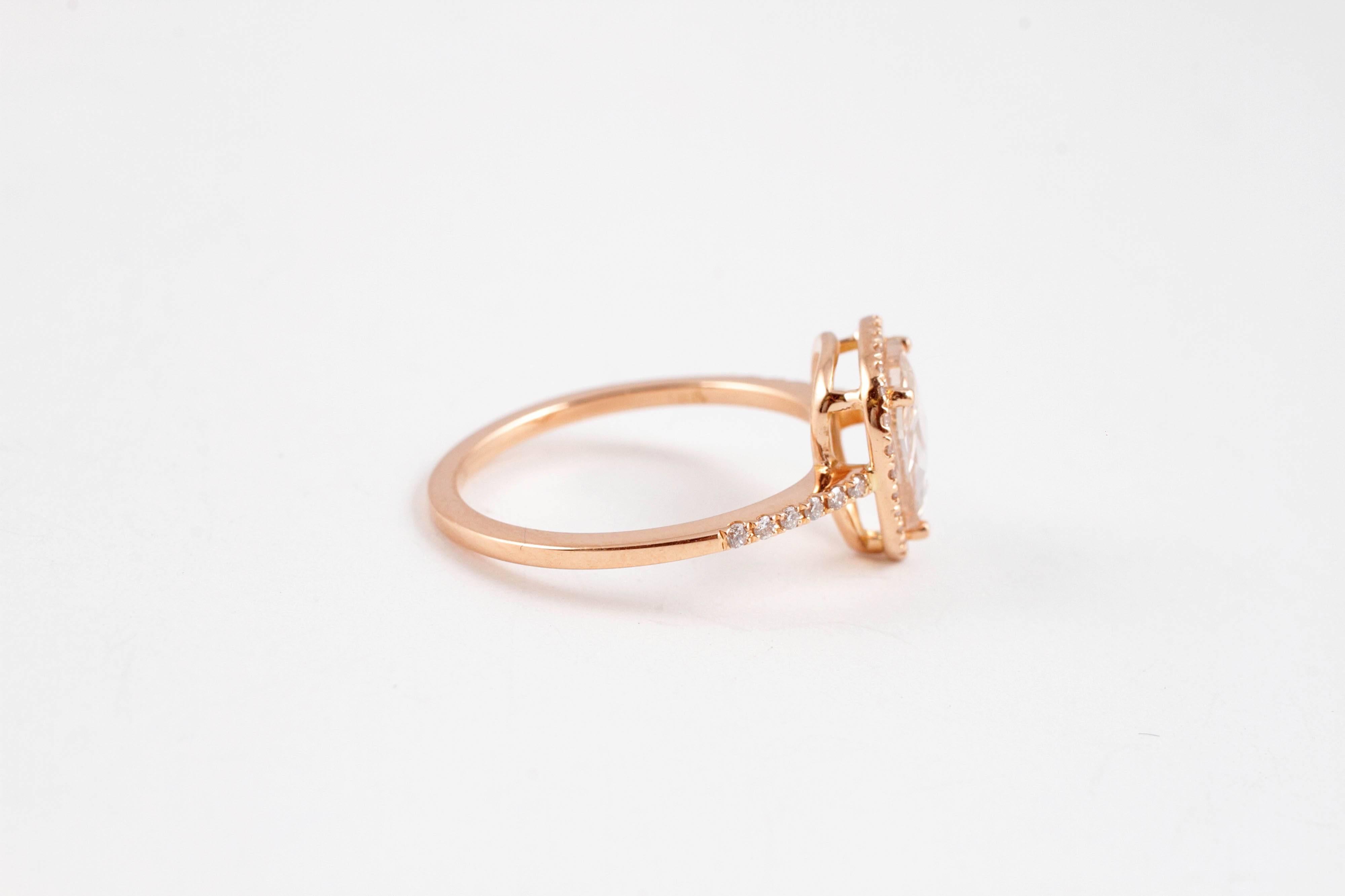 Rose Gold Rose Cut Diamond Ring 1